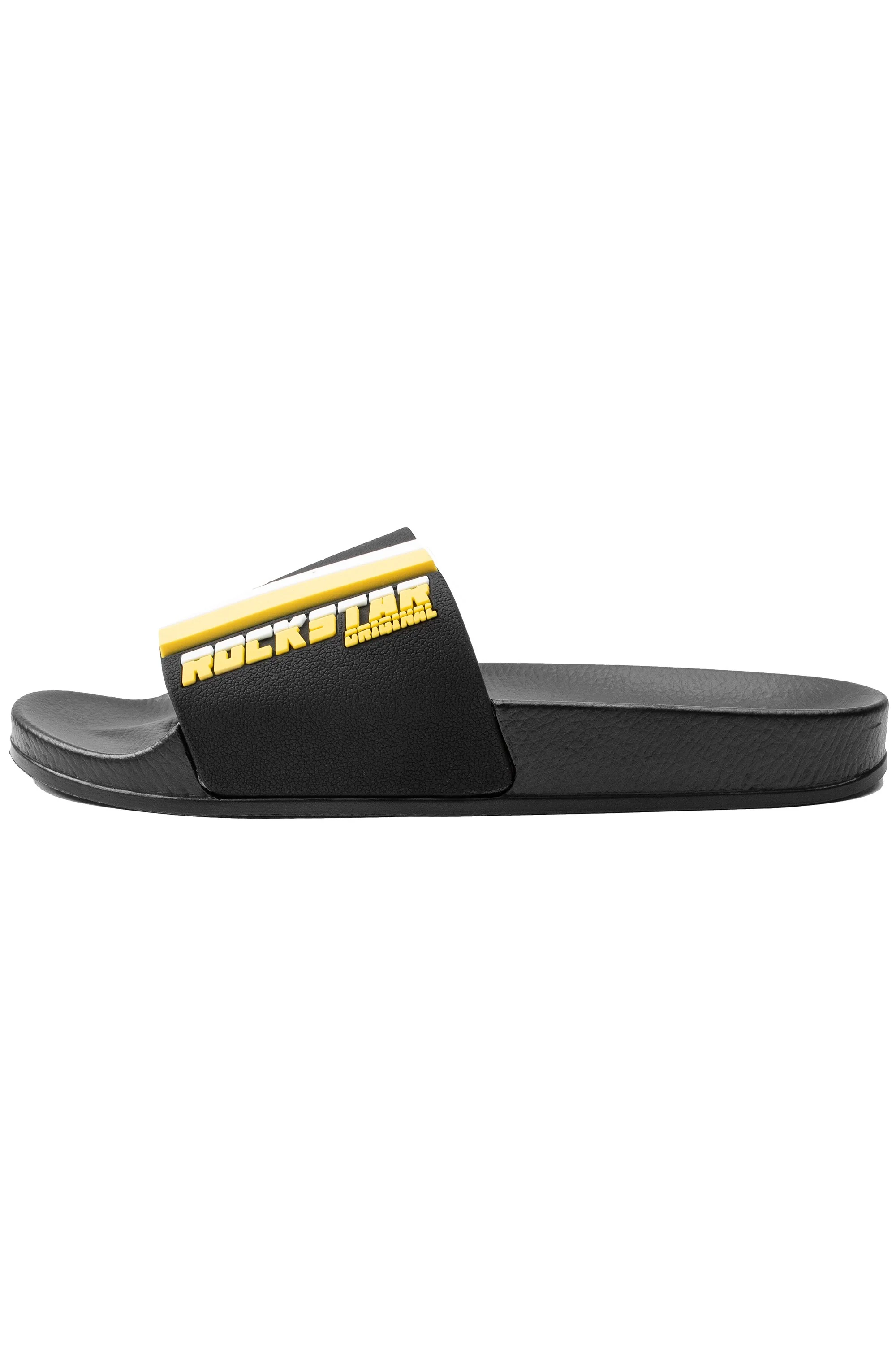 Kids Godfrey Slides-Blk/Yellow - Image 4