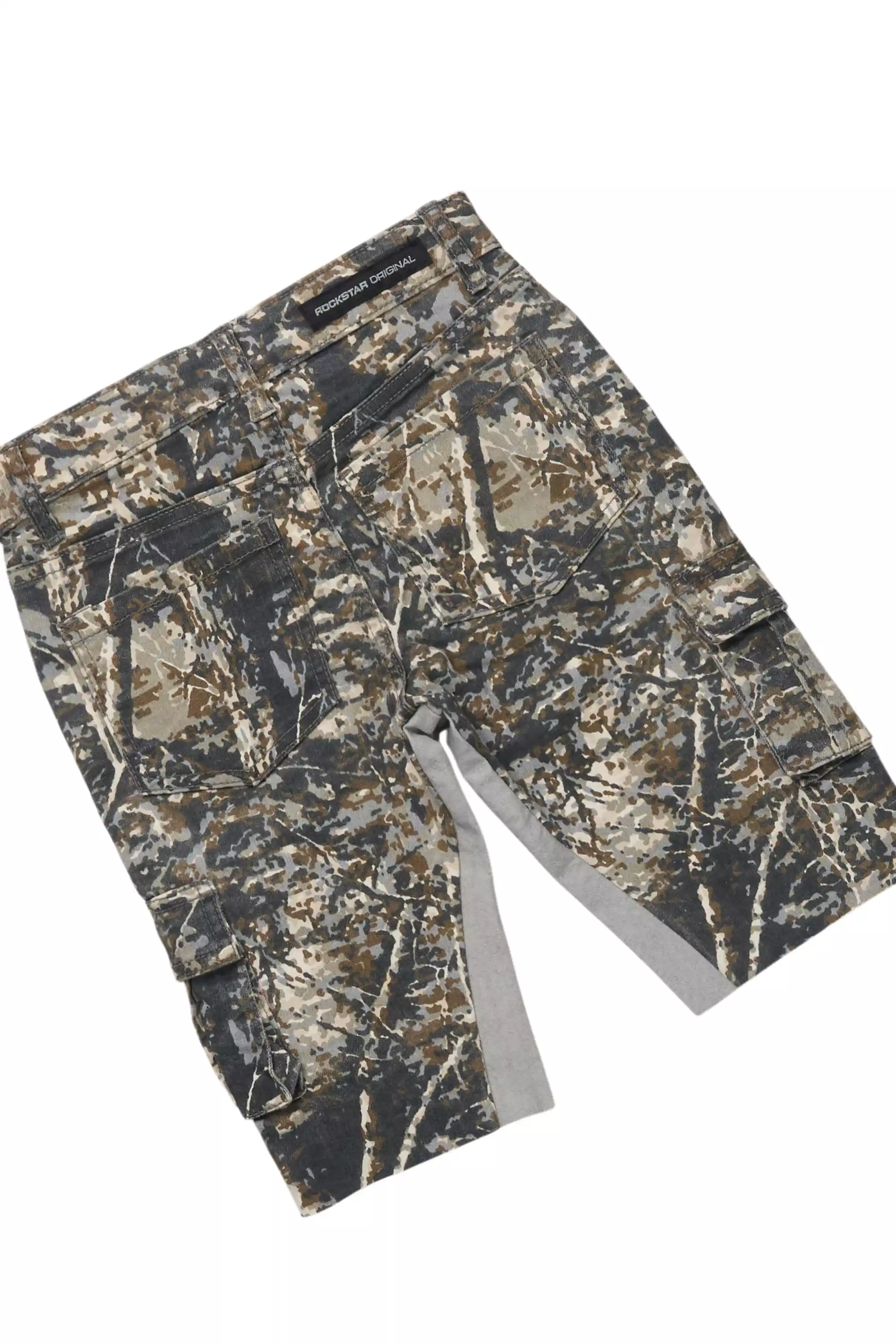 Boys Beau Royal Blue/Tree Camo T-Shirt/Denim Short Set - Image 4