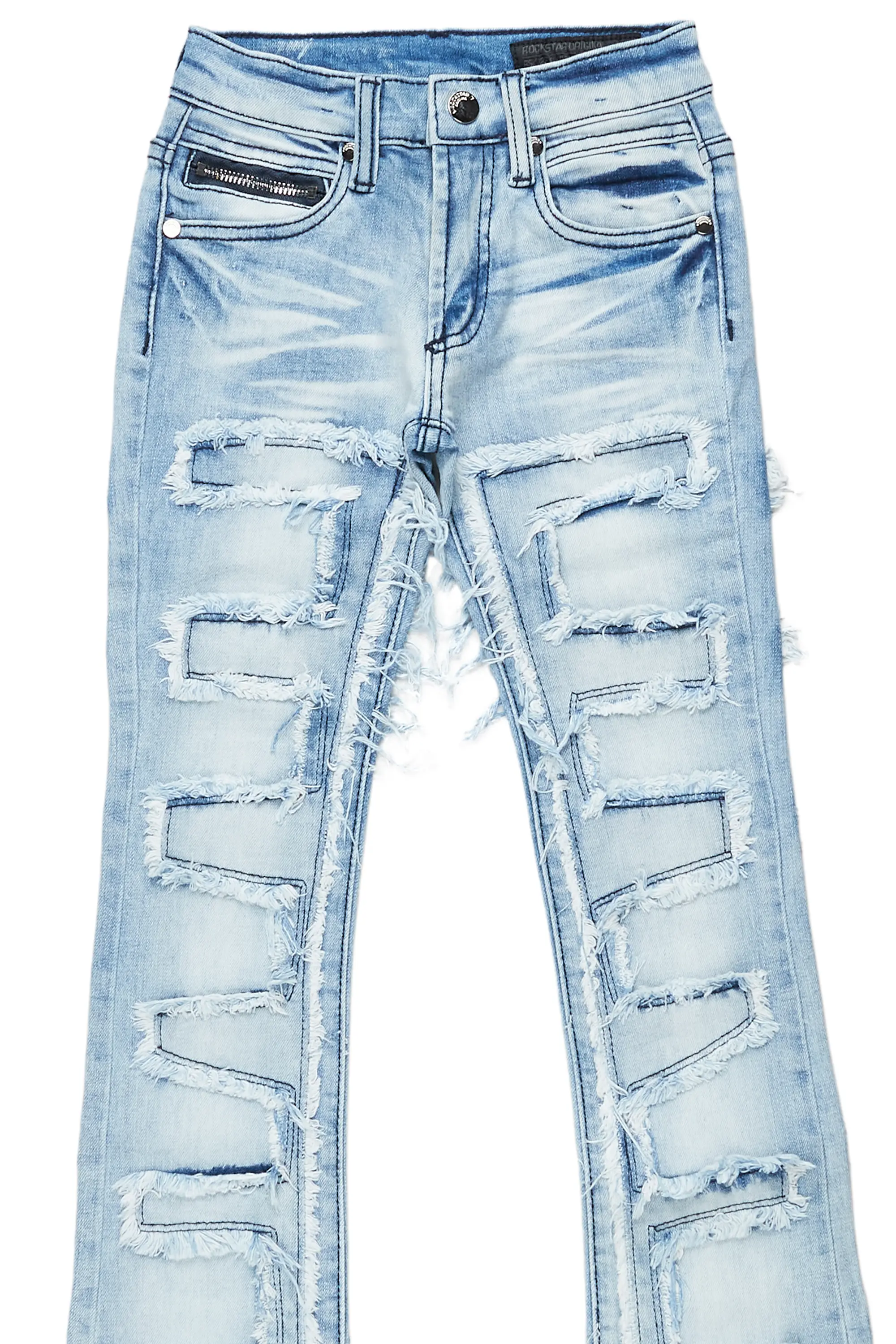 Boys Hallie Blue Super Stacked Flare Jean - Image 4