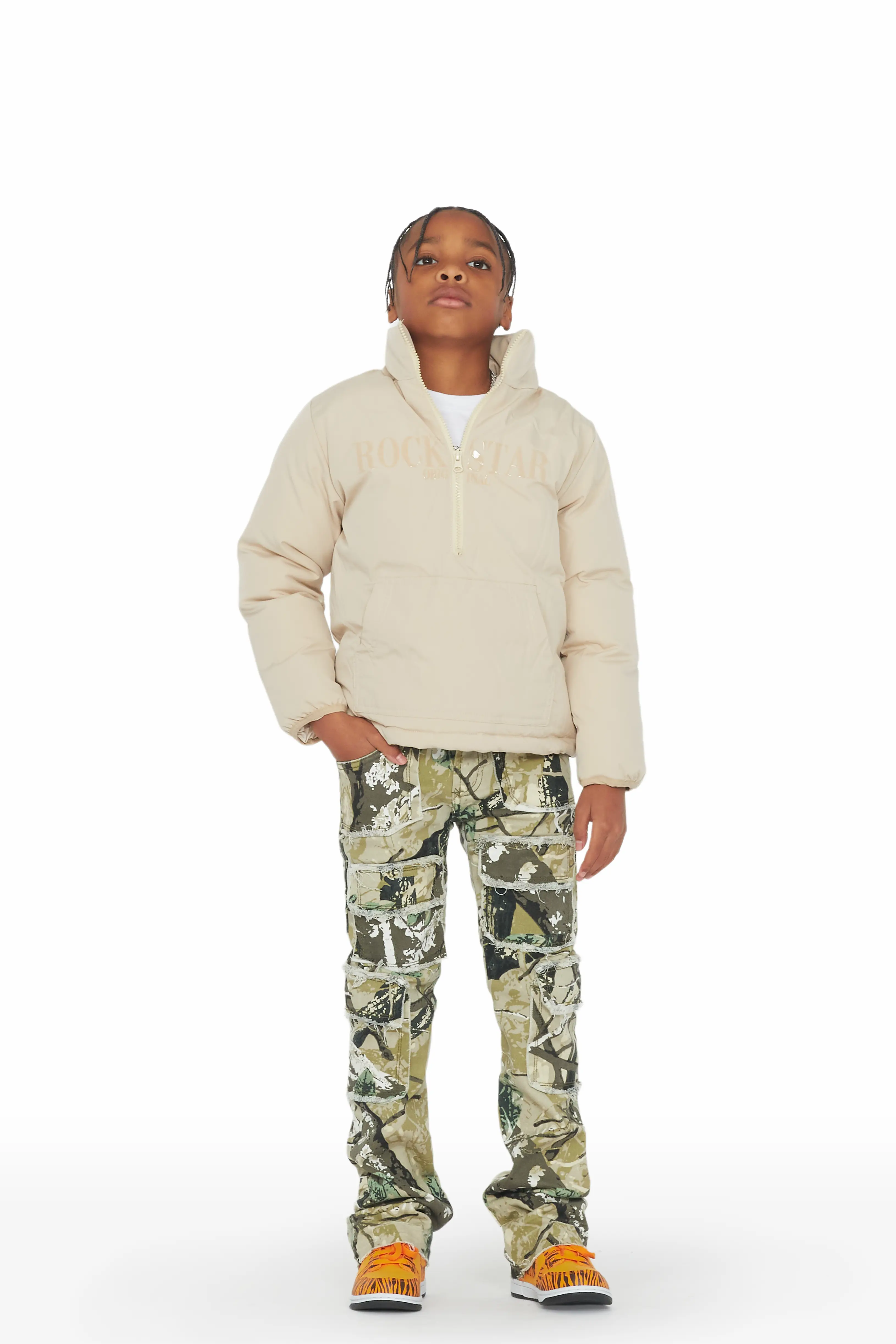 Boys Tyrell Tree Camo Stacked Flare Cargo Jean - Image 3