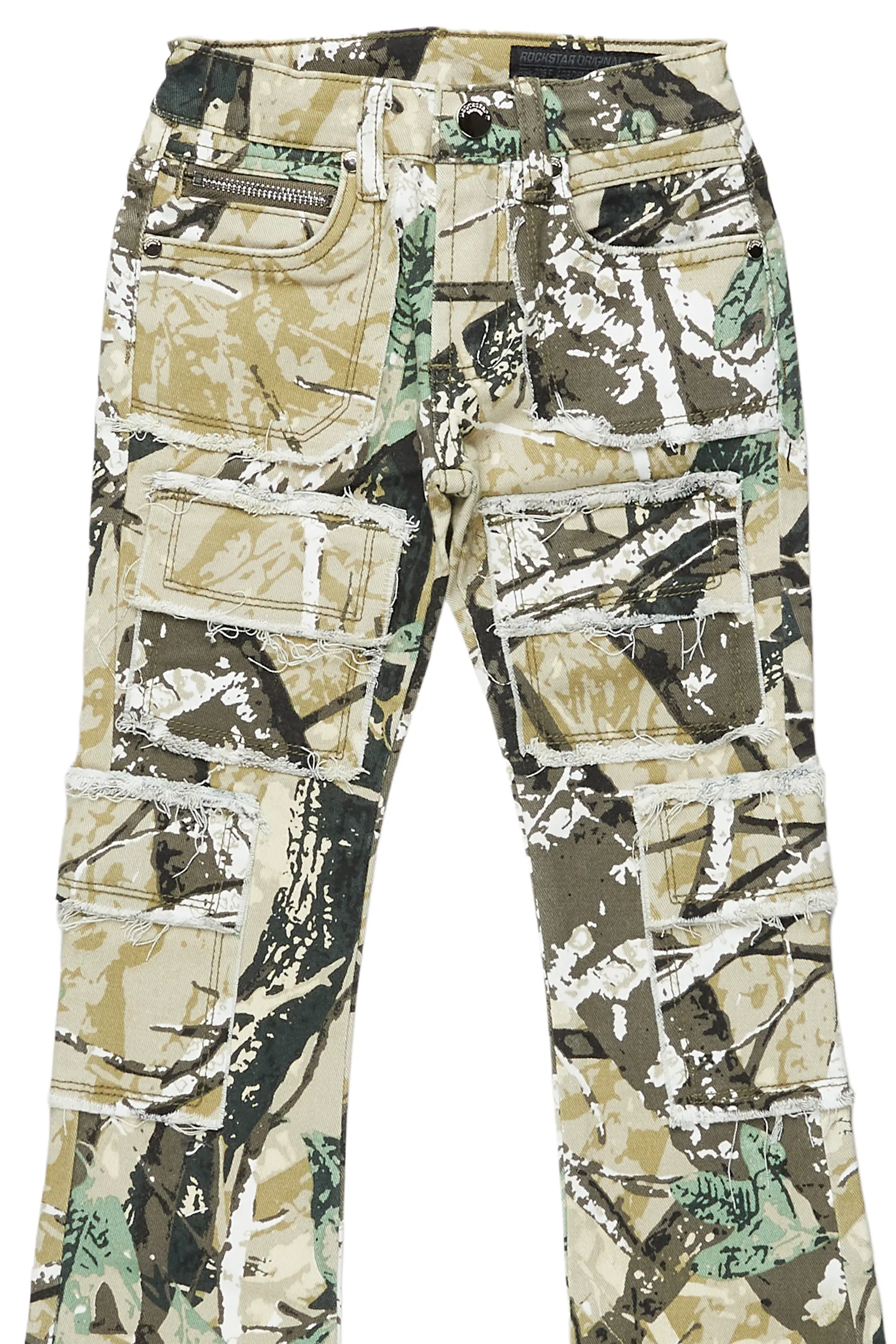 Boys Tyrell Tree Camo Stacked Flare Cargo Jean - Image 4