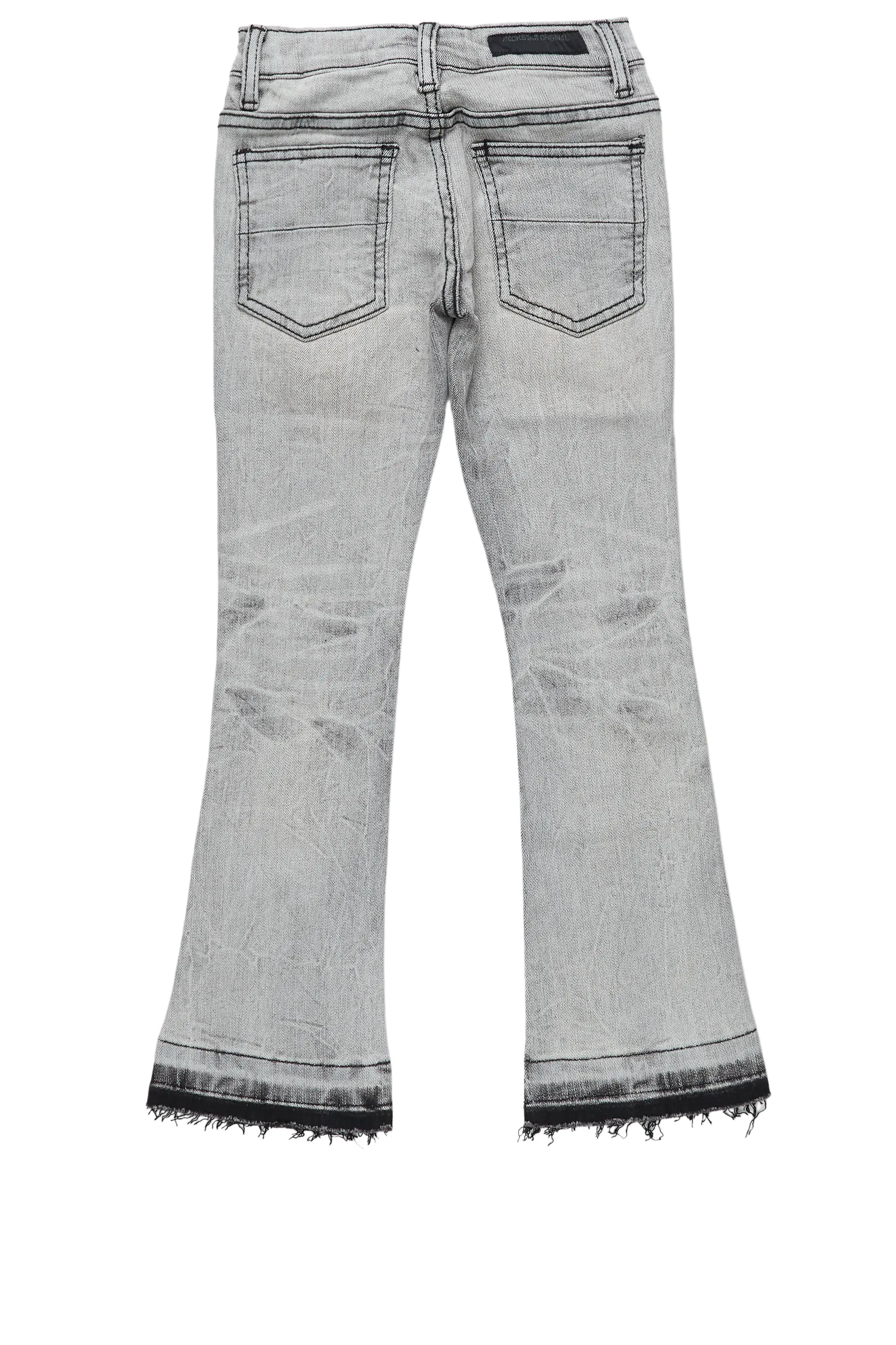 Boys Huxley Light Grey Super Stacked Flare Jean - Image 5