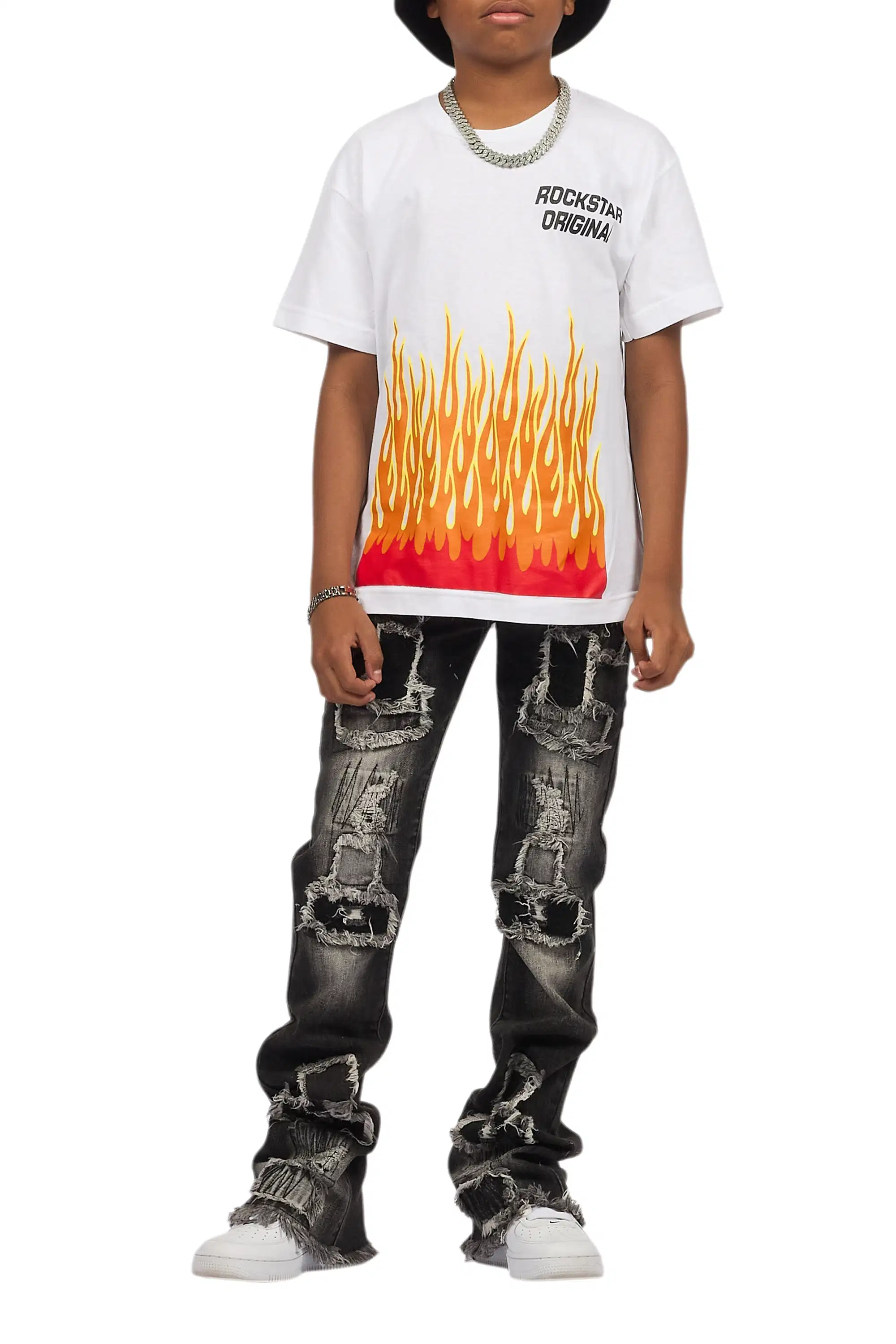 Boys Camden Grey Stacked Flare Jean - Image 10