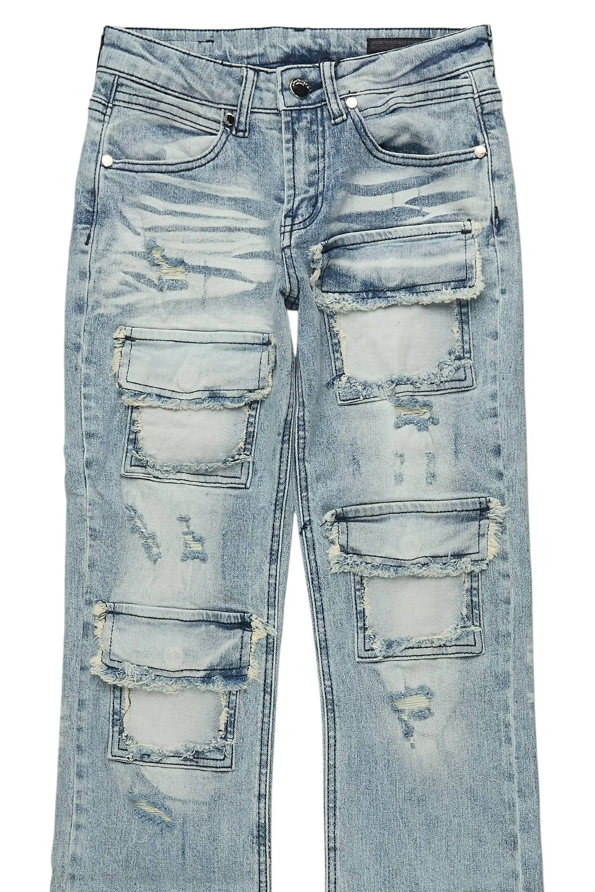 Boys Petrus Blue Stacked Flare Jean - Image 7
