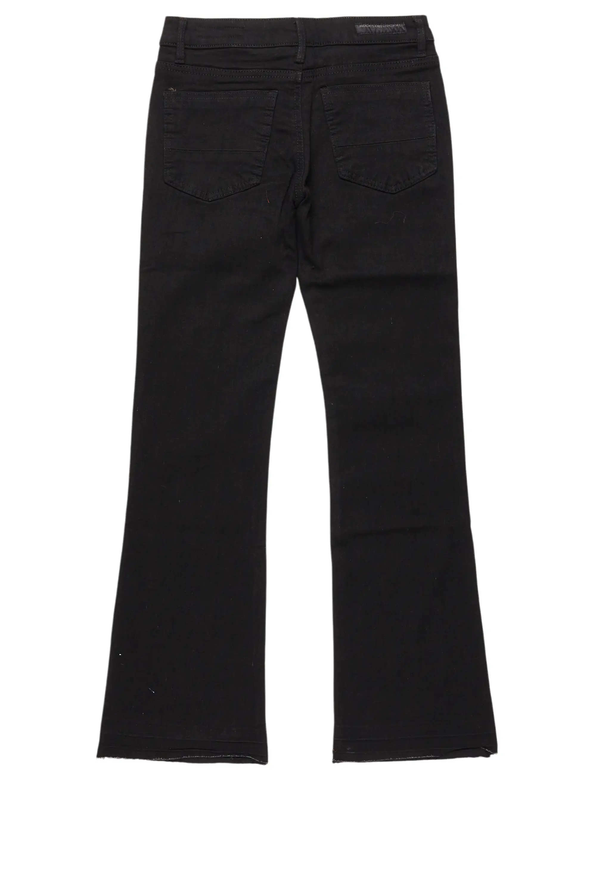Boys Holibert Jet Black Stacked Flare Jean - Image 9