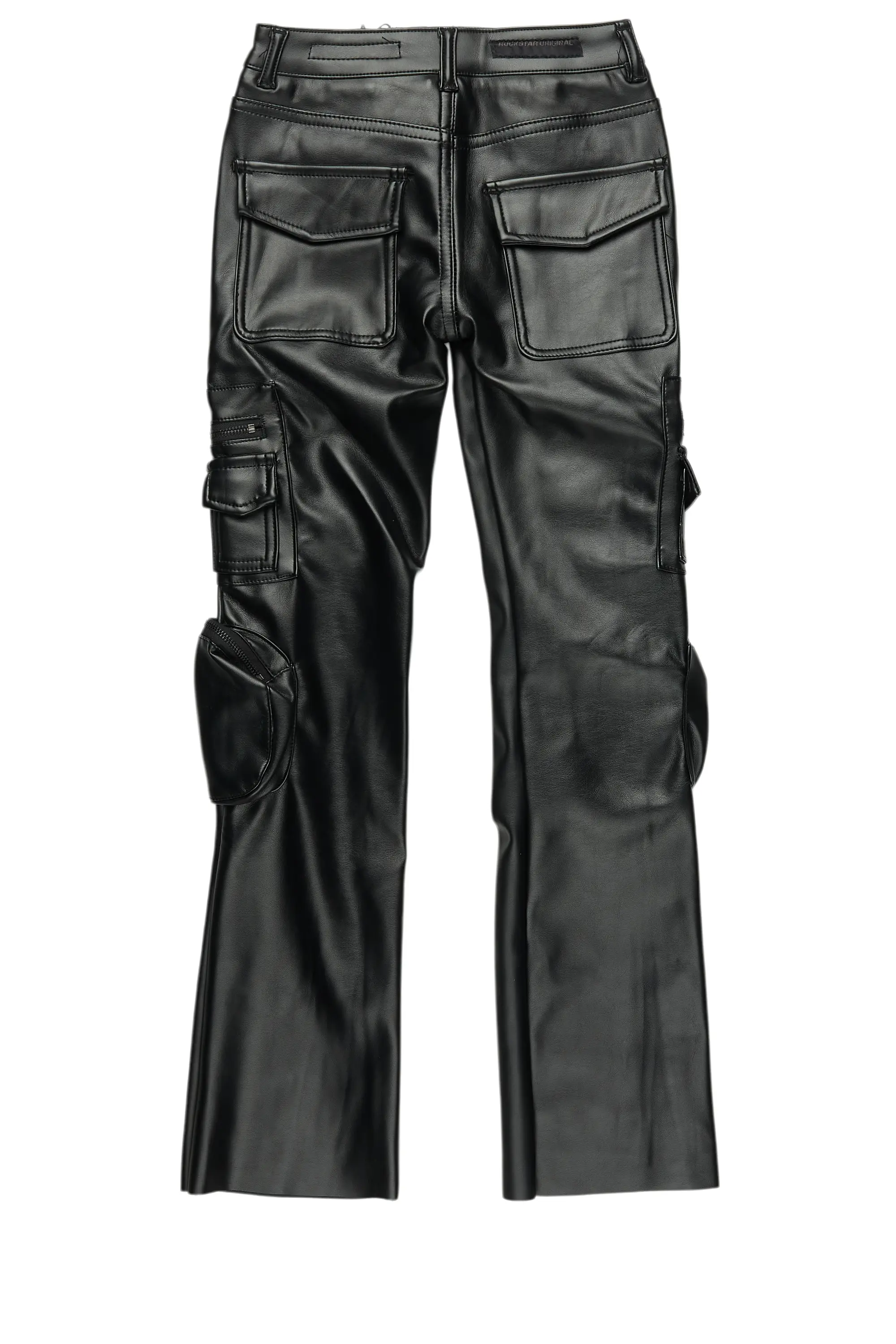 Boys Sutton Black PU Leather Jean - Image 3