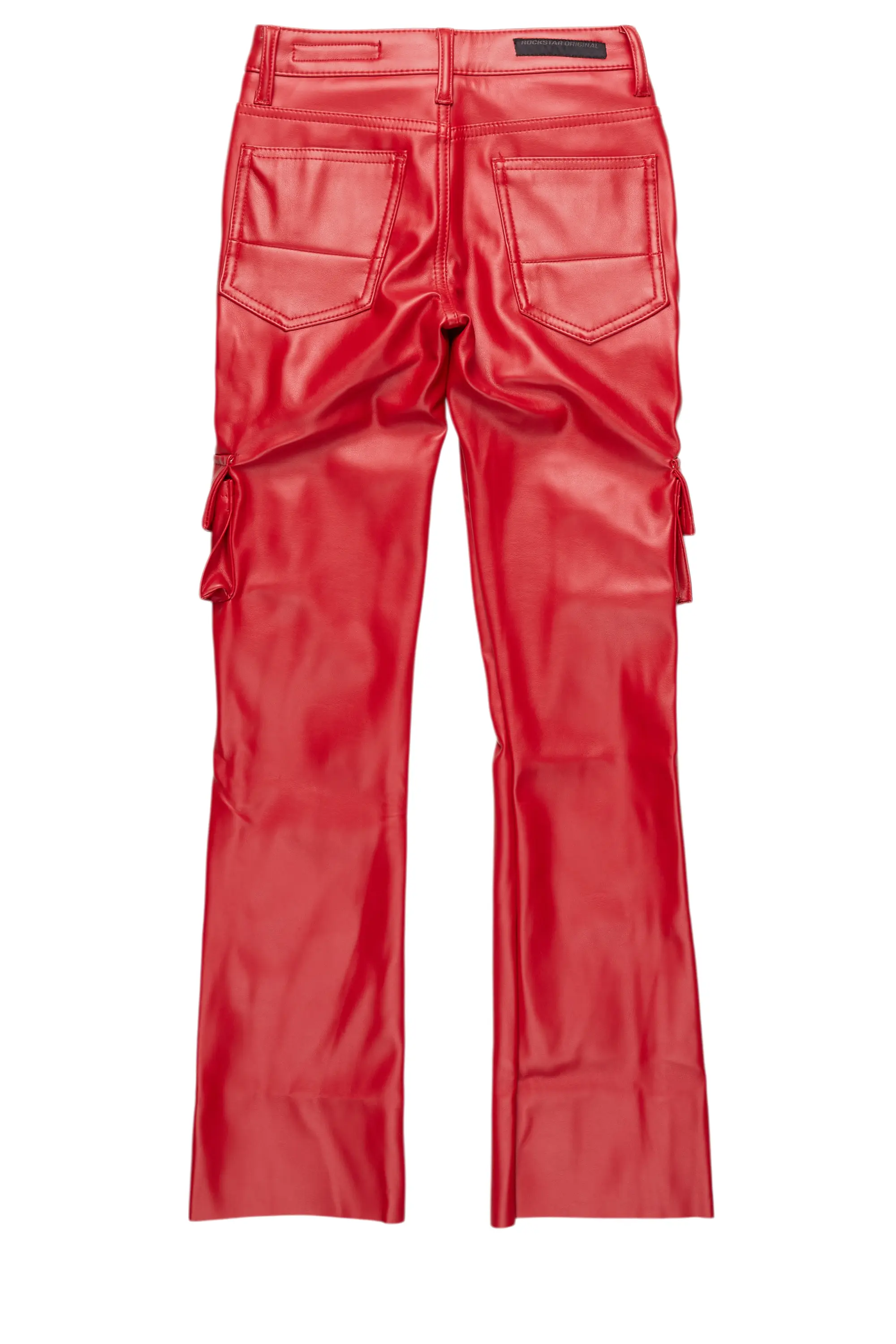 Boys Khaza Red PU Leather Jean - Image 3