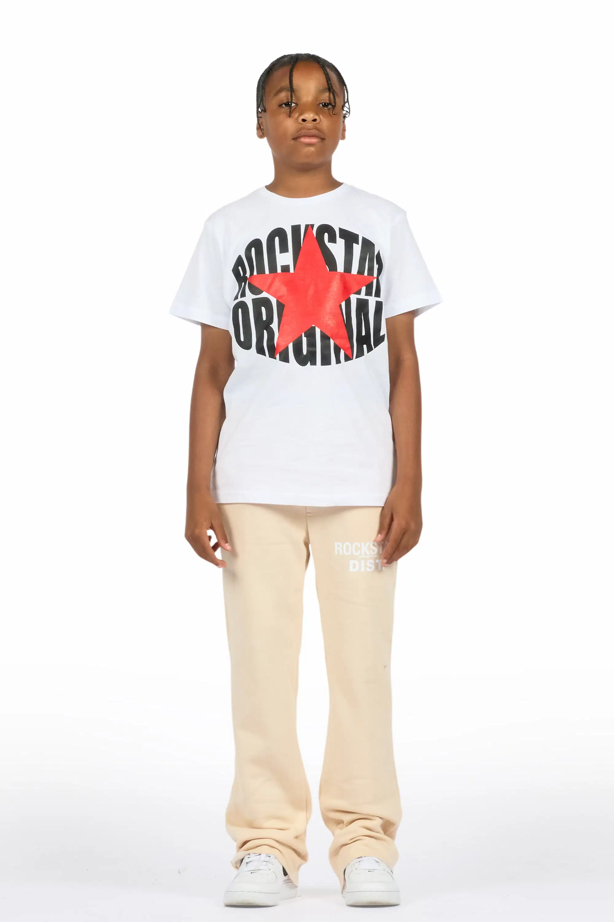 Boys Alpine Beige Stacked Trackpant - Image 3