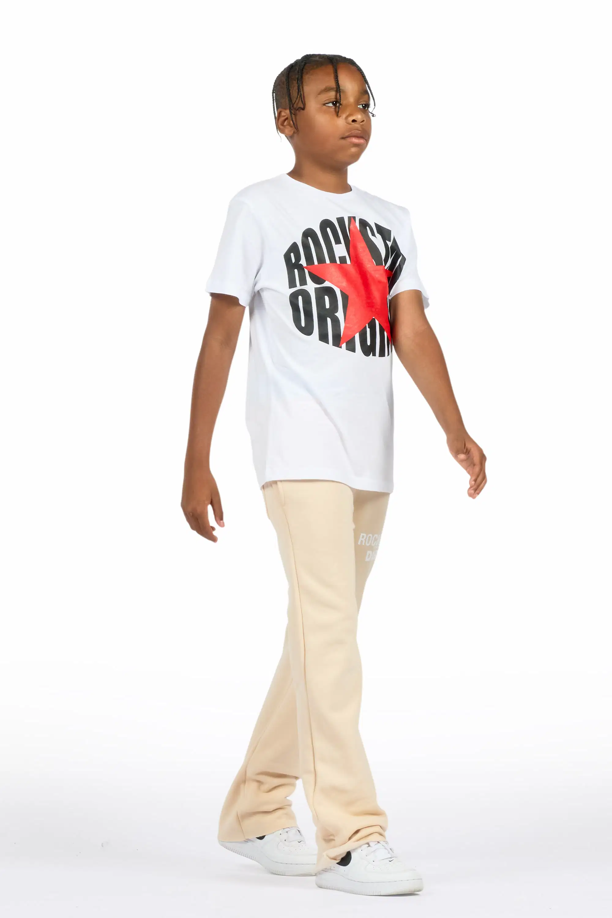 Boys Alpine Beige Stacked Trackpant - Image 4