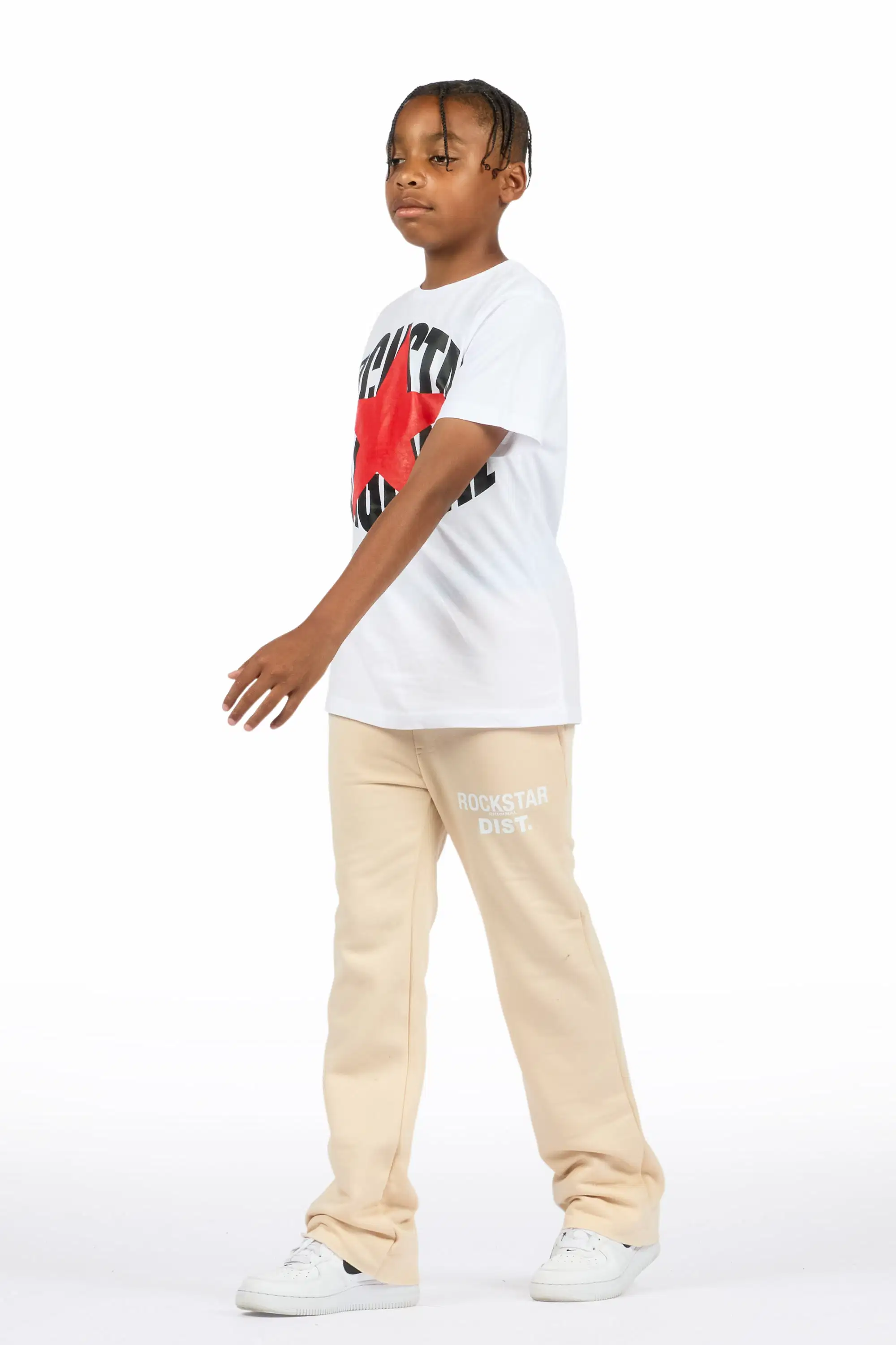Boys Alpine Beige Stacked Trackpant - Image 6