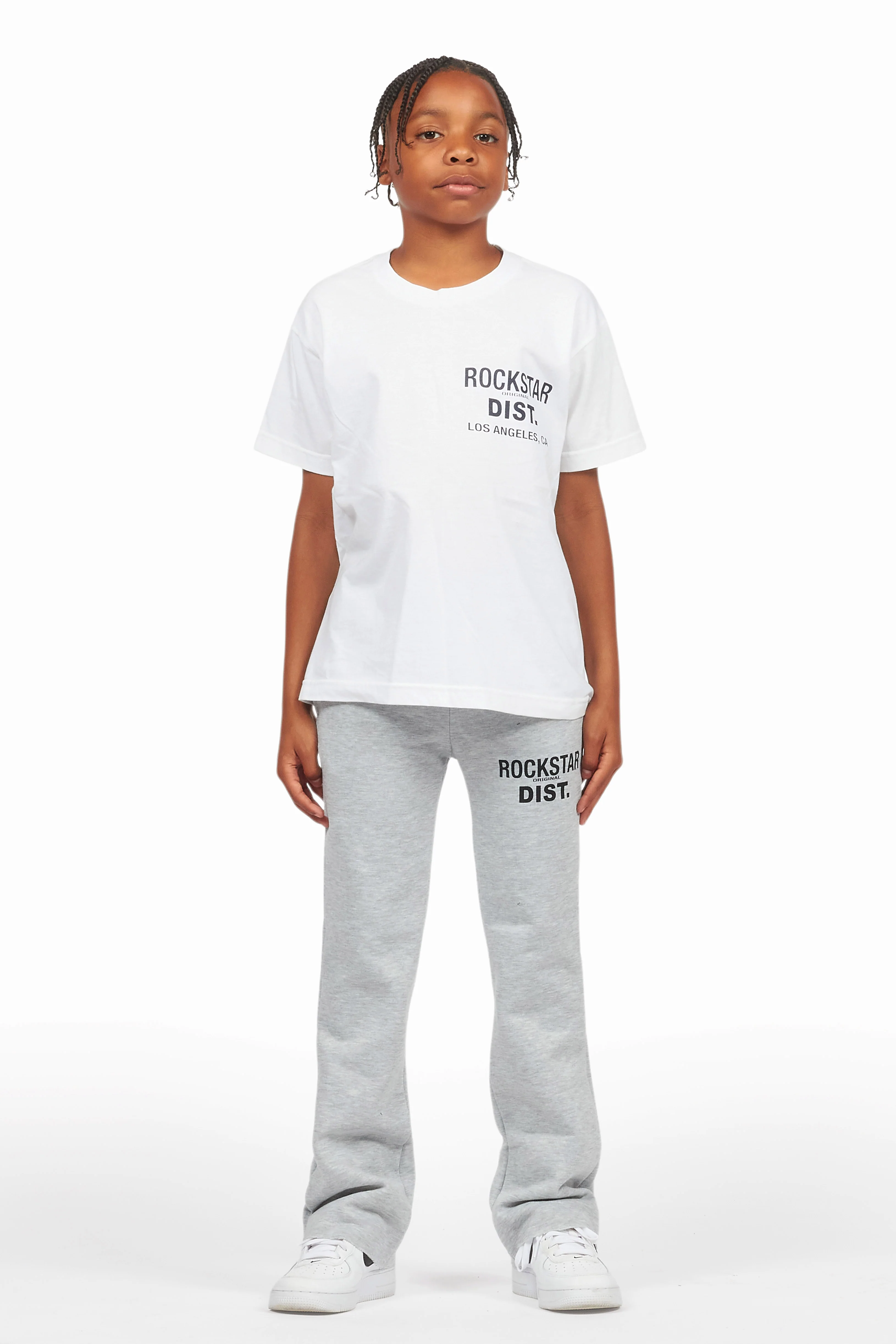 Boys Alpine Grey Stacked Trackpant - Image 3