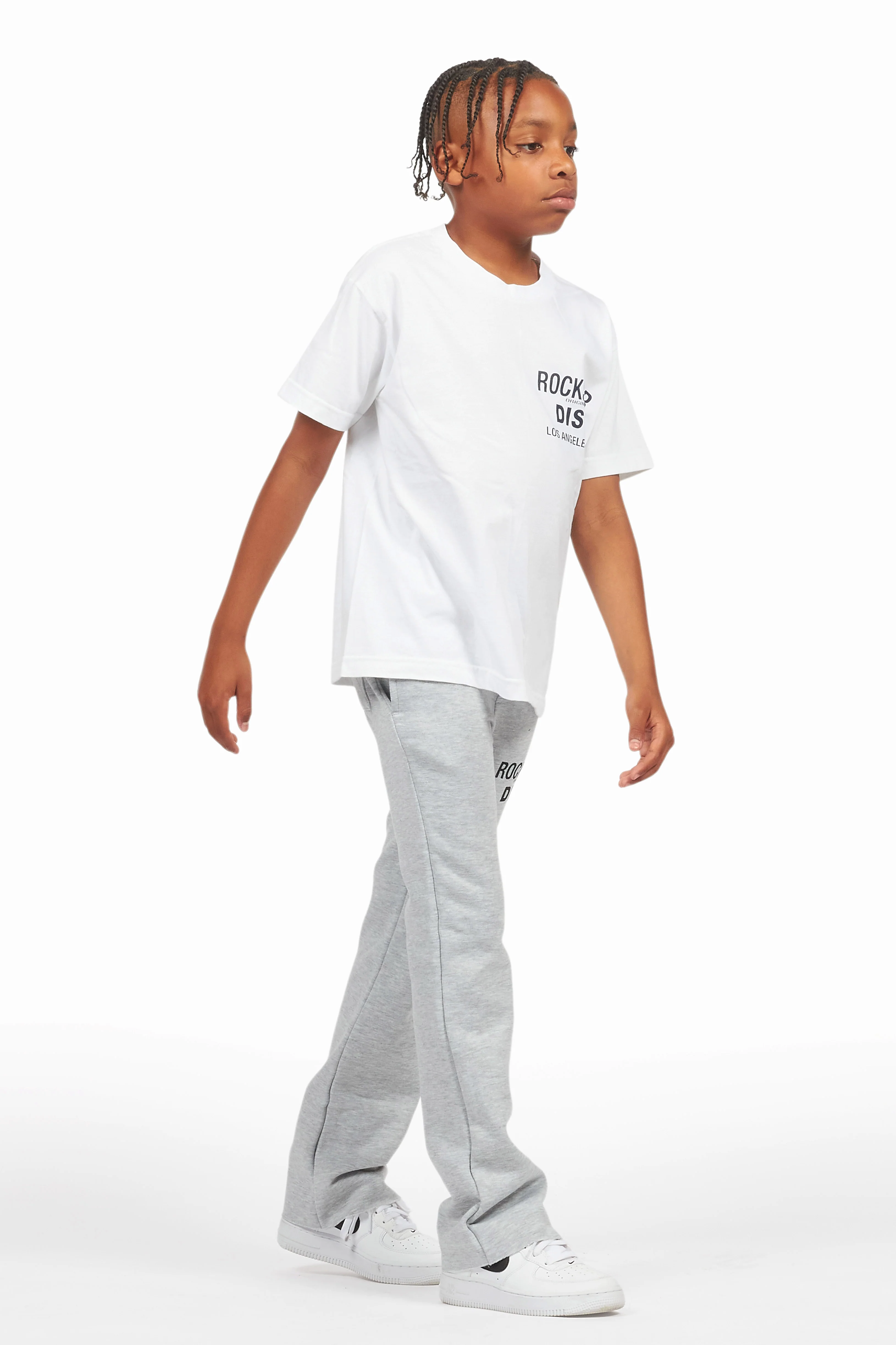 Boys Alpine Grey Stacked Trackpant - Image 4