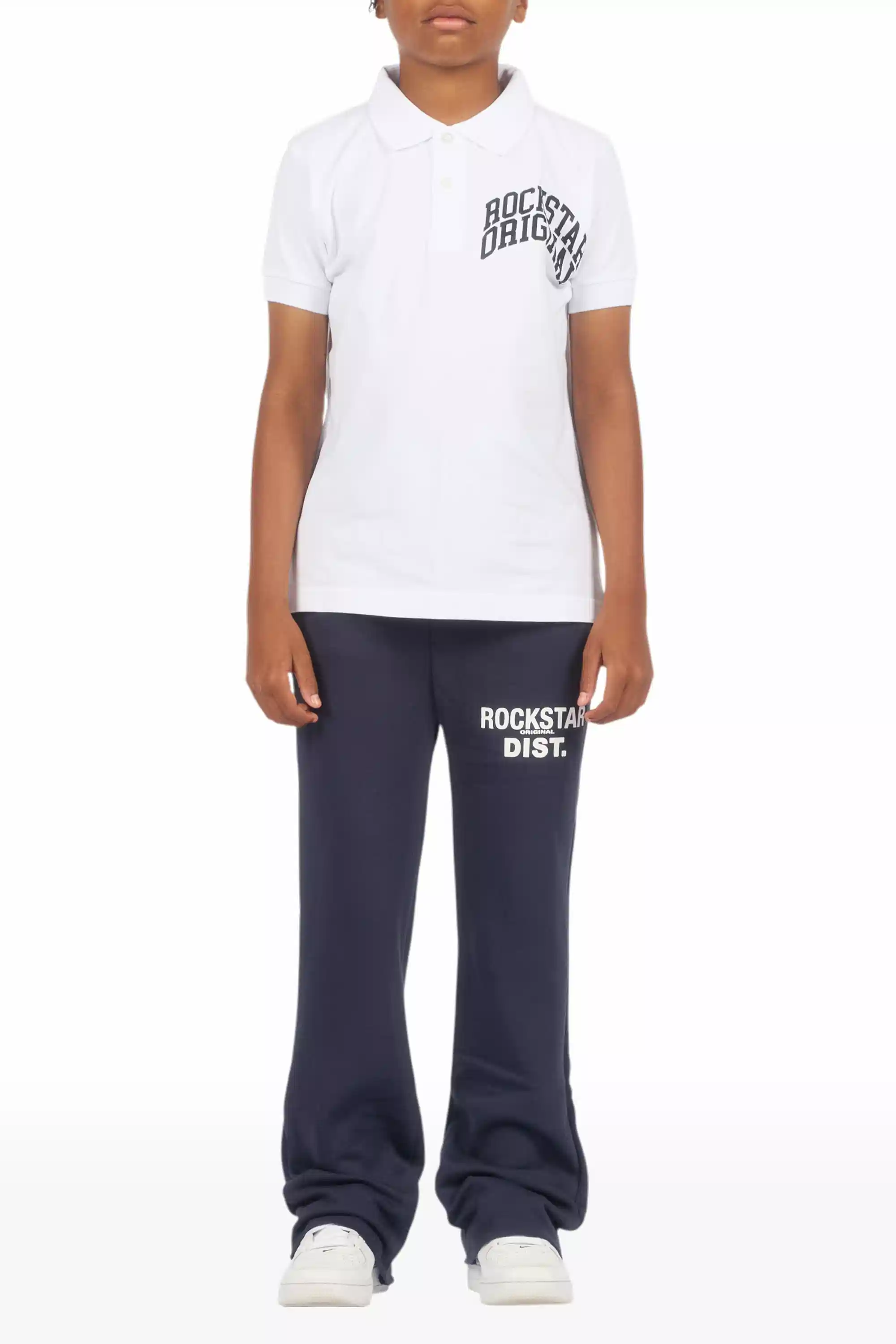 Boys Alpine Navy Stacked Trackpant - Image 8