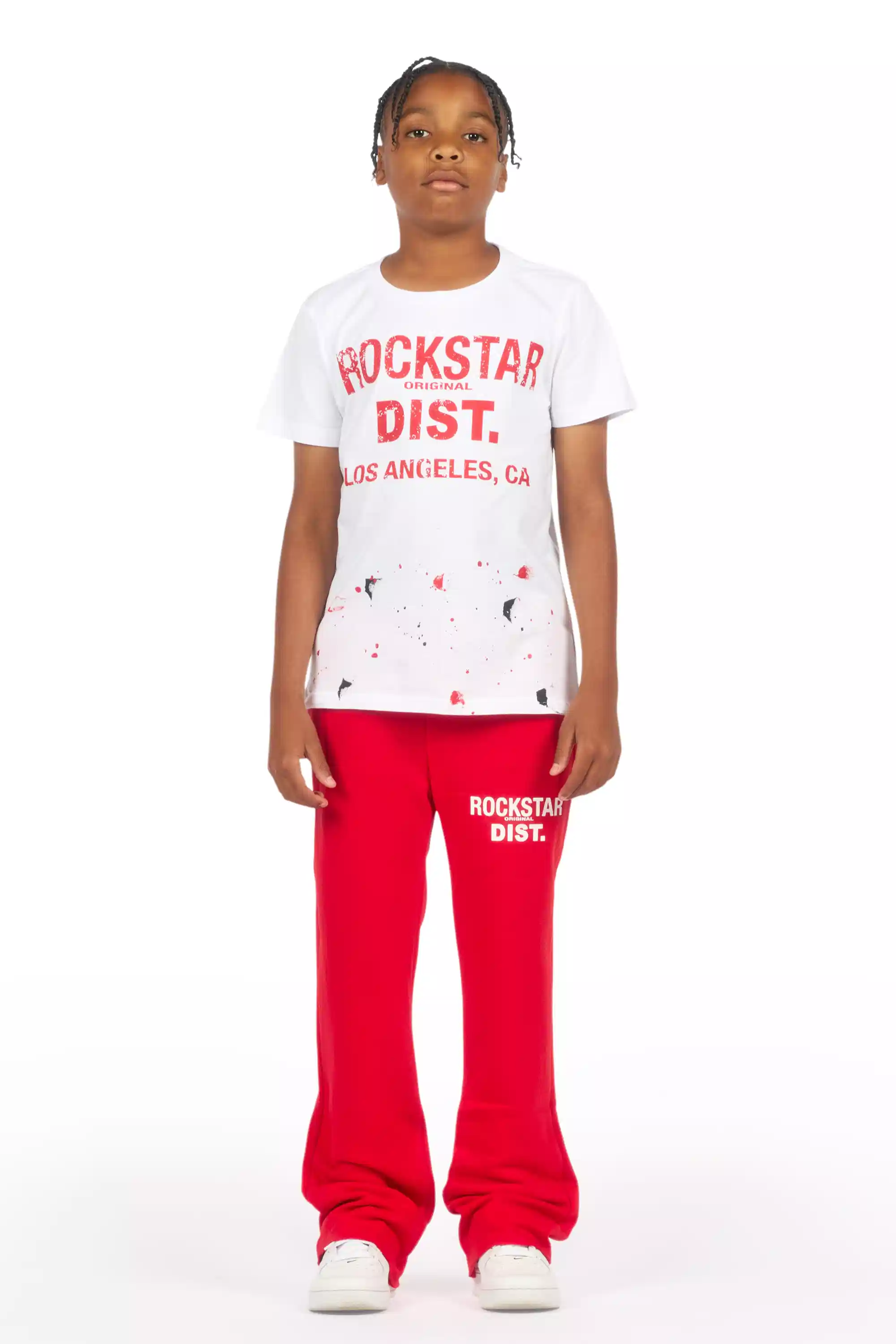 Boys Alpine Red Stacked Trackpant - Image 3