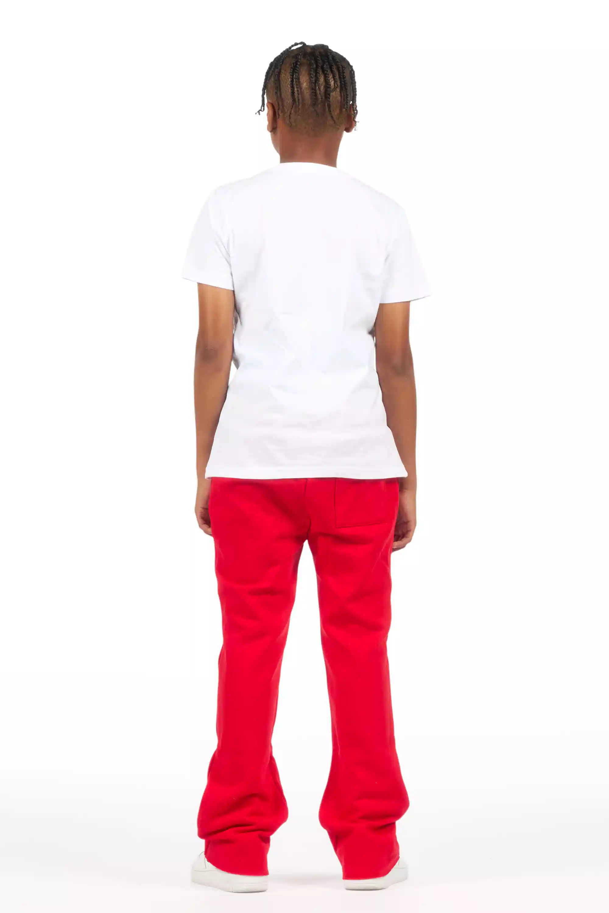 Boys Alpine Red Stacked Trackpant - Image 5