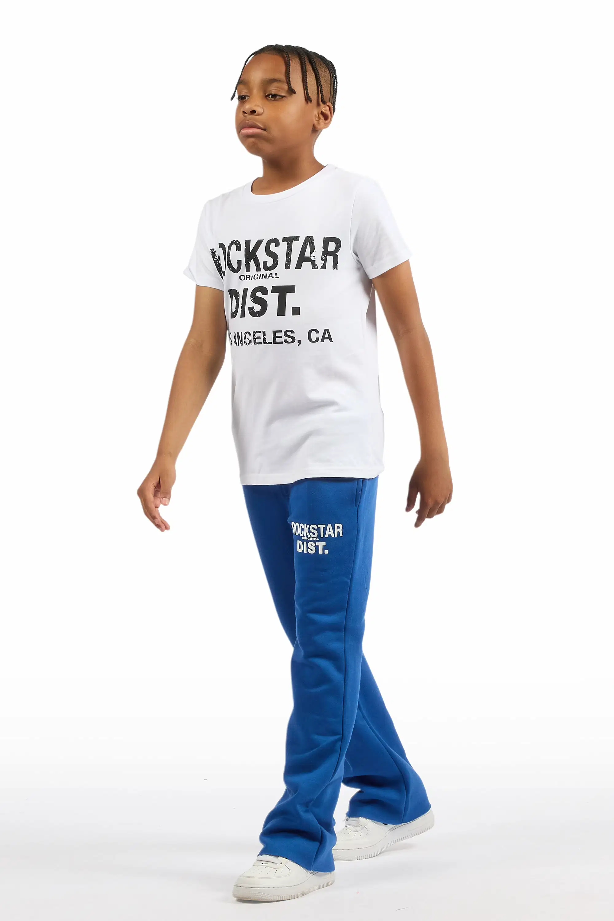 Boys Alpine Royal Blue Stacked Trackpant - Image 4