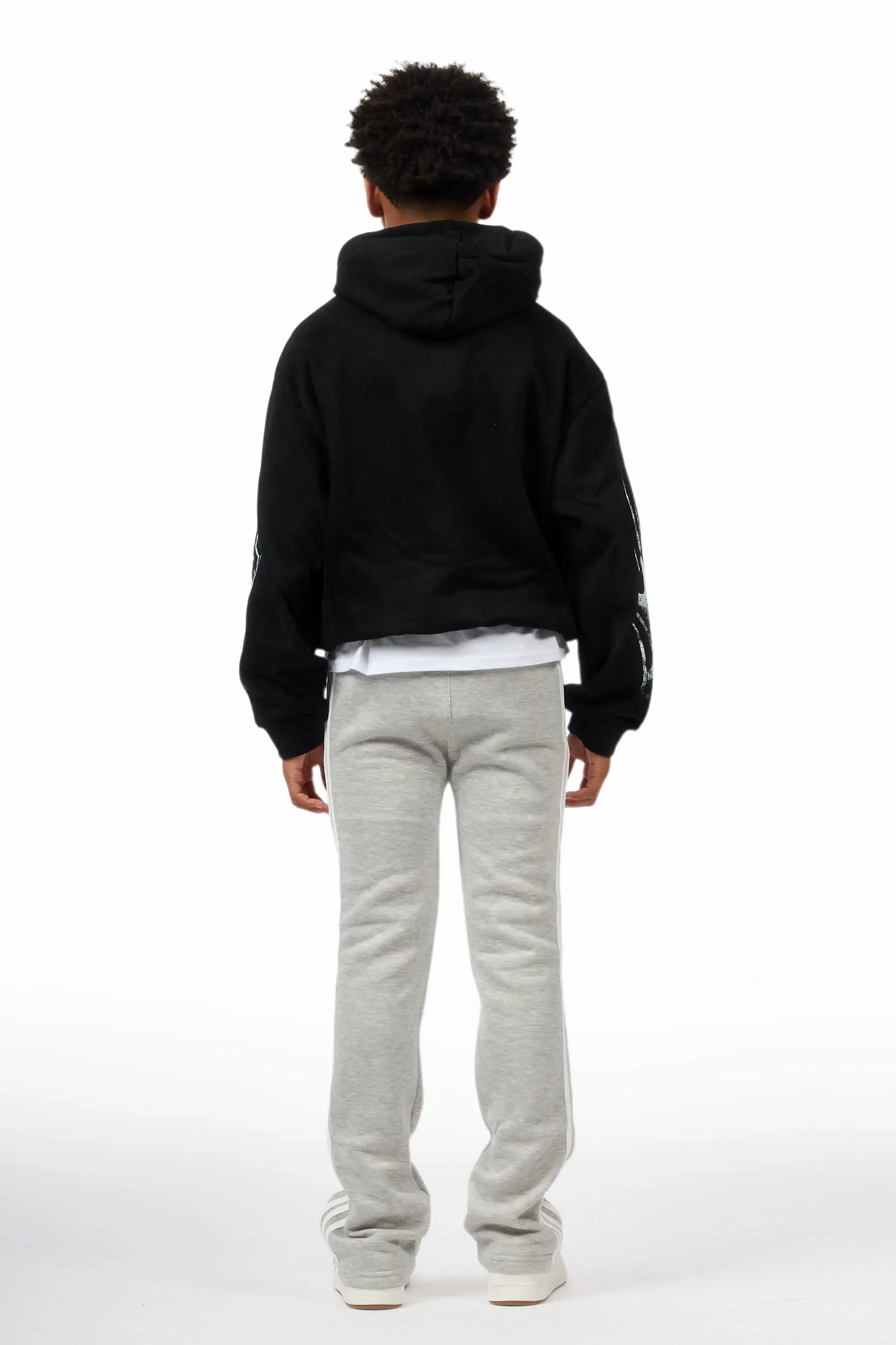 Boys Gerrit Grey Stacked Baggy Track Pant - Image 5