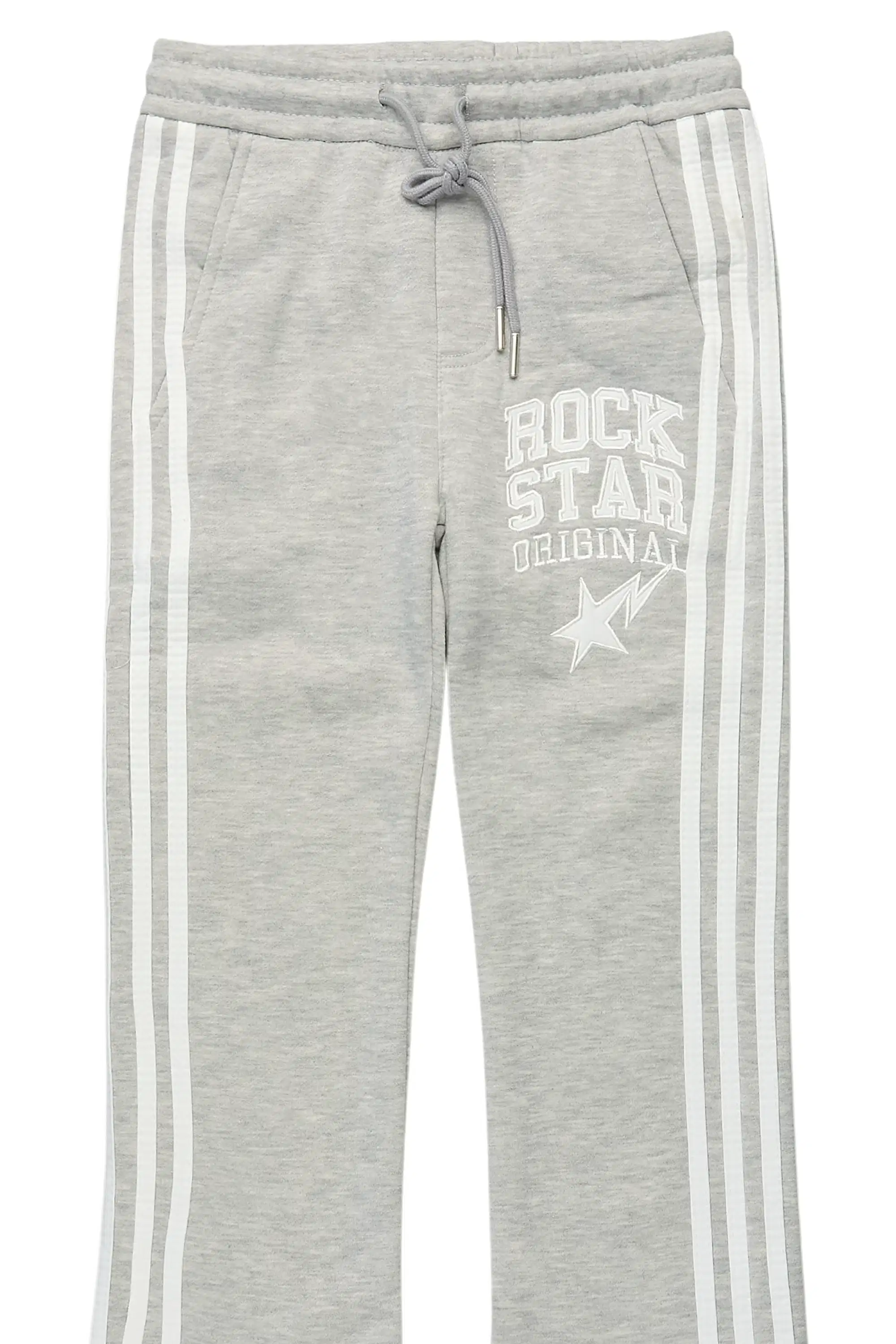 Boys Gerrit Grey Stacked Baggy Track Pant - Image 7