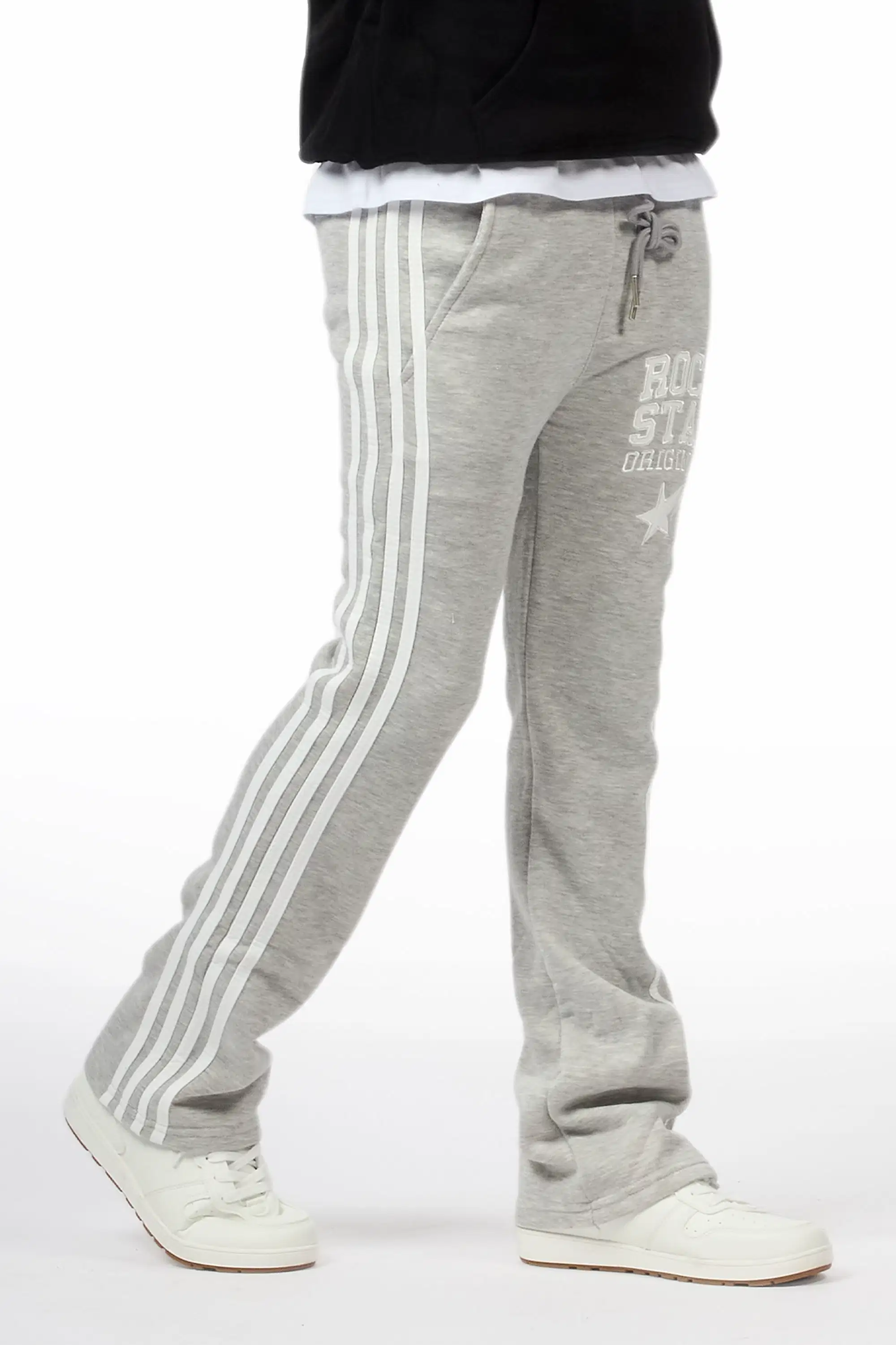 Boys Gerrit Grey Stacked Baggy Track Pant - Image 9