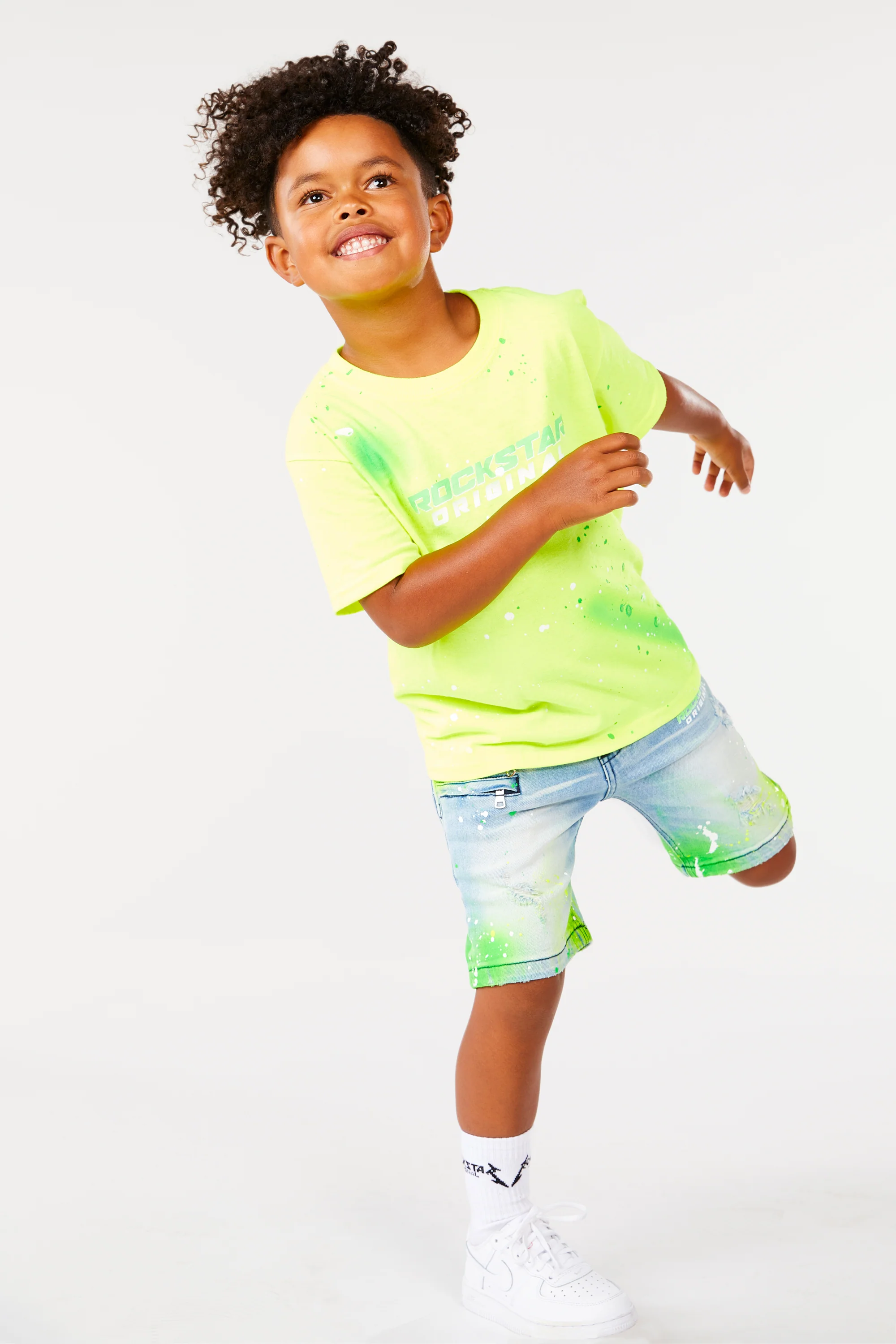 Kids Sable Printed Short-Yellow - Image 3