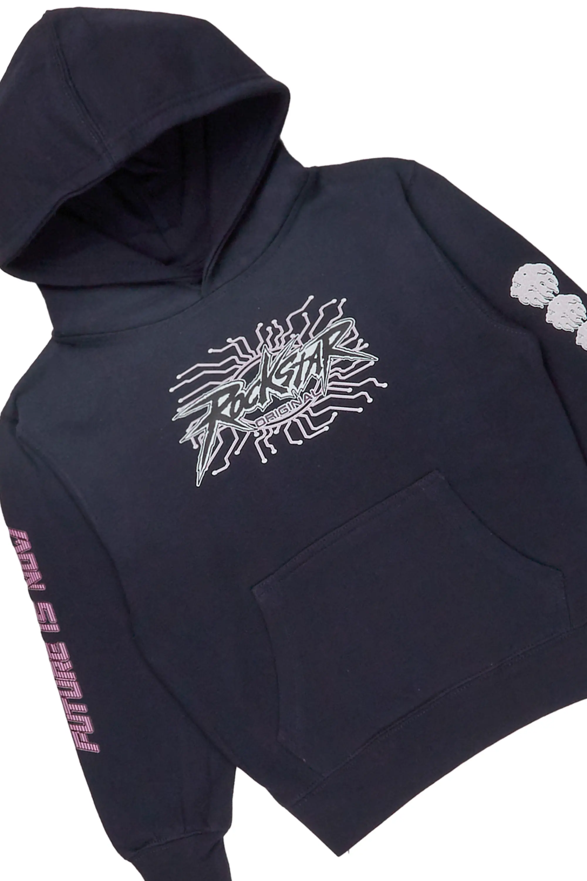 Boys Race Navy Hoodie Track Pant Set - Image 3