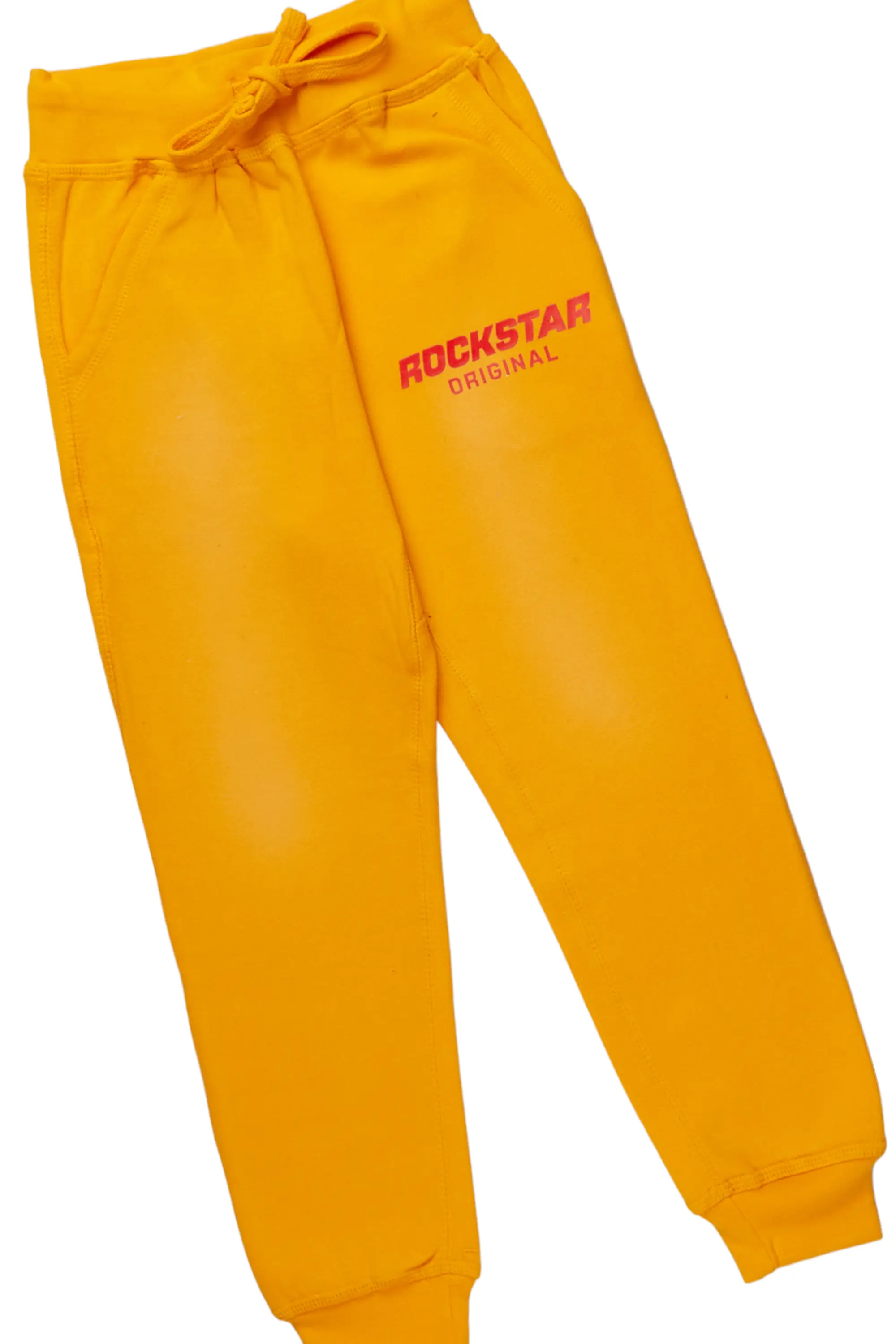 Boys Trap Yellow Hoodie Track Pant Set - Image 4