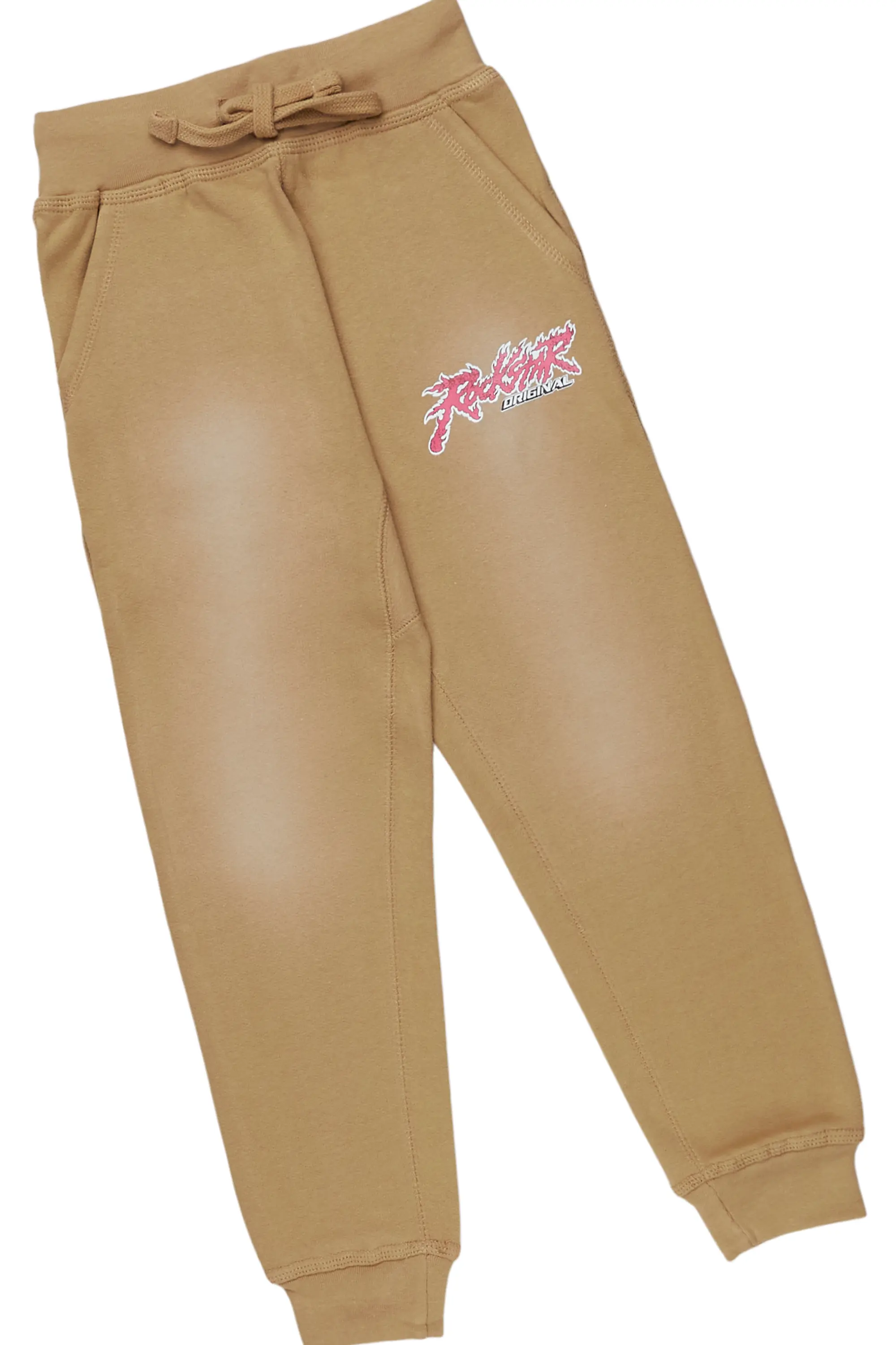 Boys Yash Beige Hoodie Track Pant Set - Image 3
