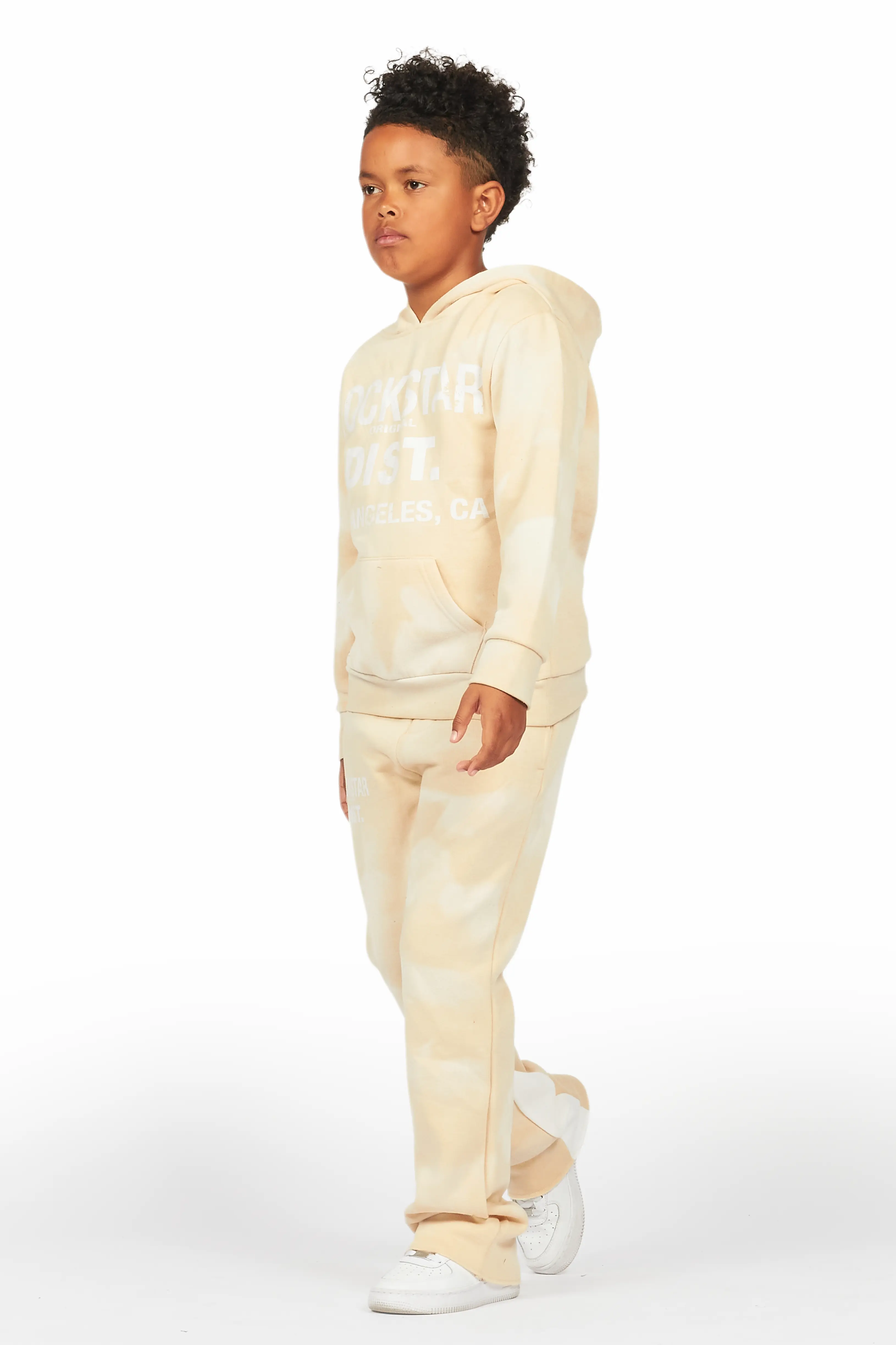 Boys Nelly Beige Baggy Fit Track Set - Image 5