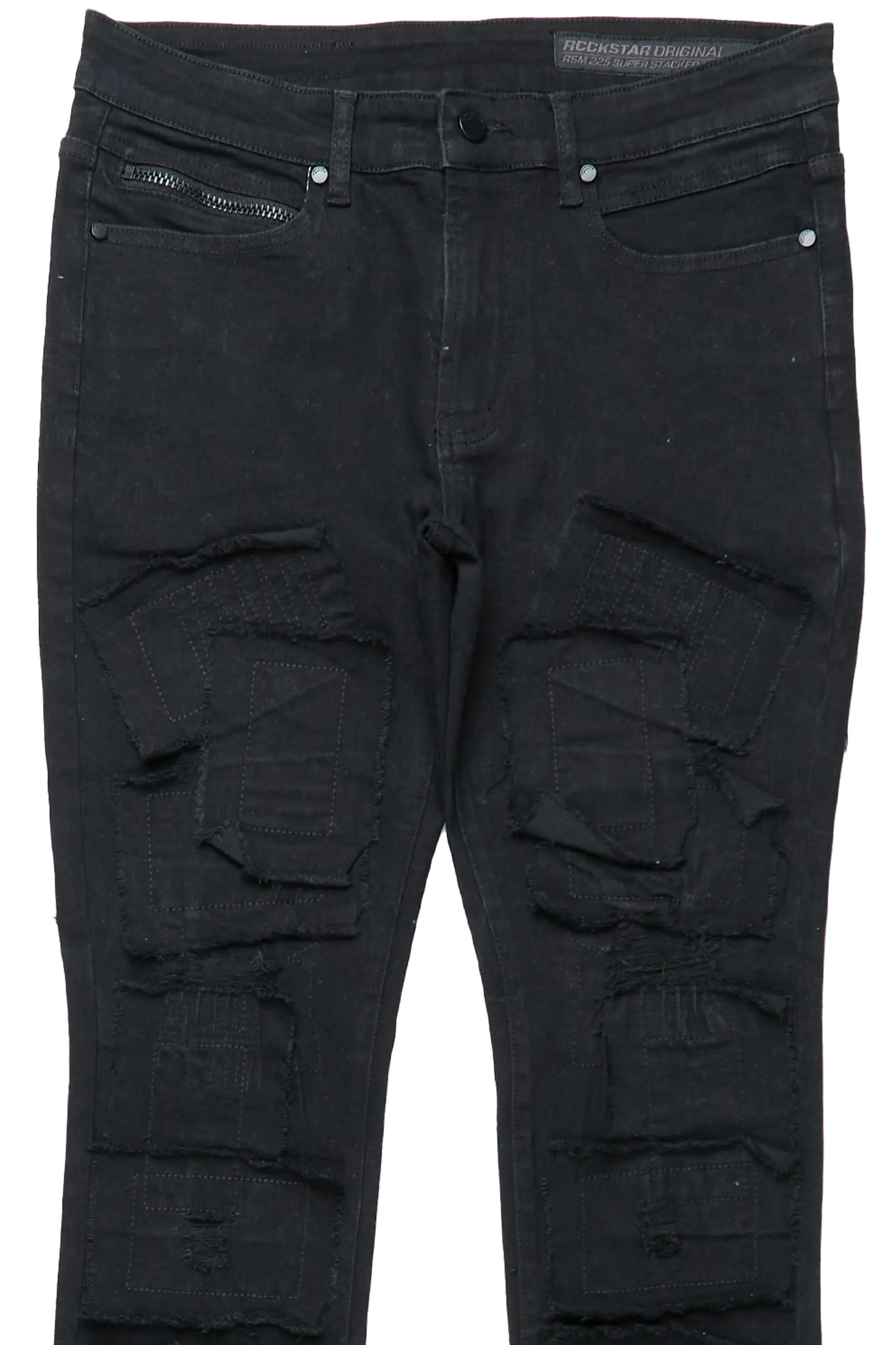 Camden Jet Black Super Stacked Flare Jean - Image 4