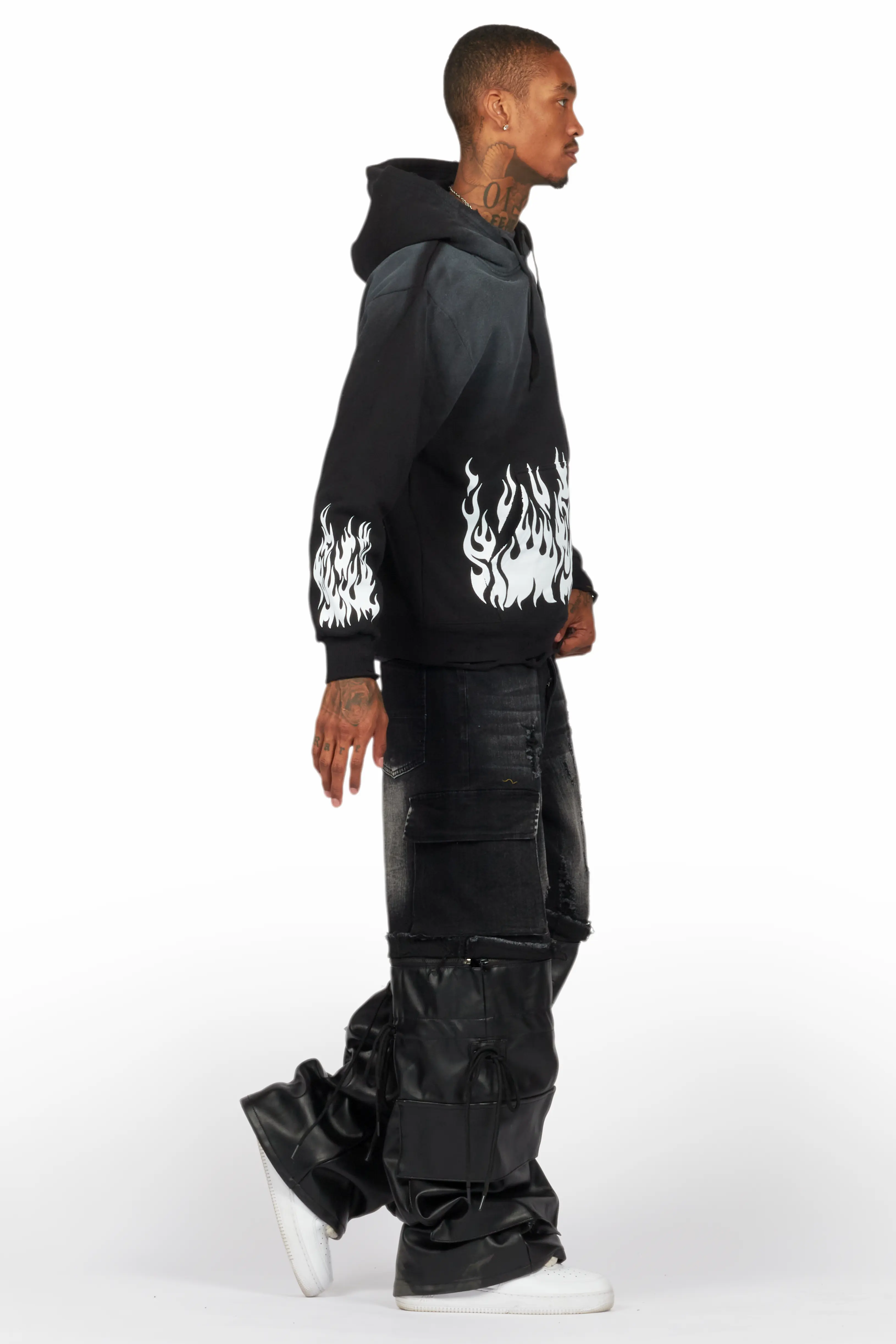 Bubble Black Graphic Hoodie - Image 3