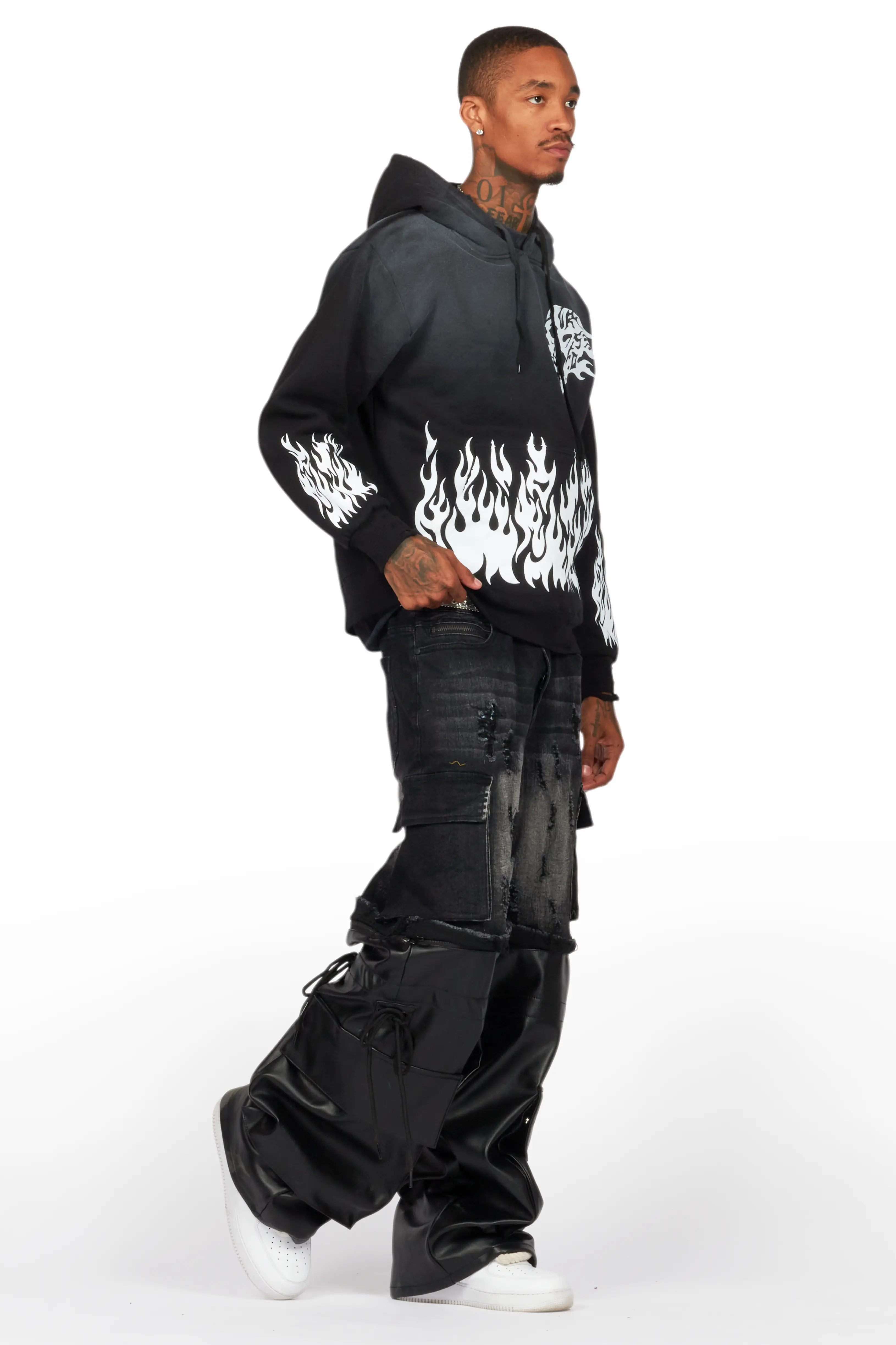 Bubble Black Graphic Hoodie - Image 6