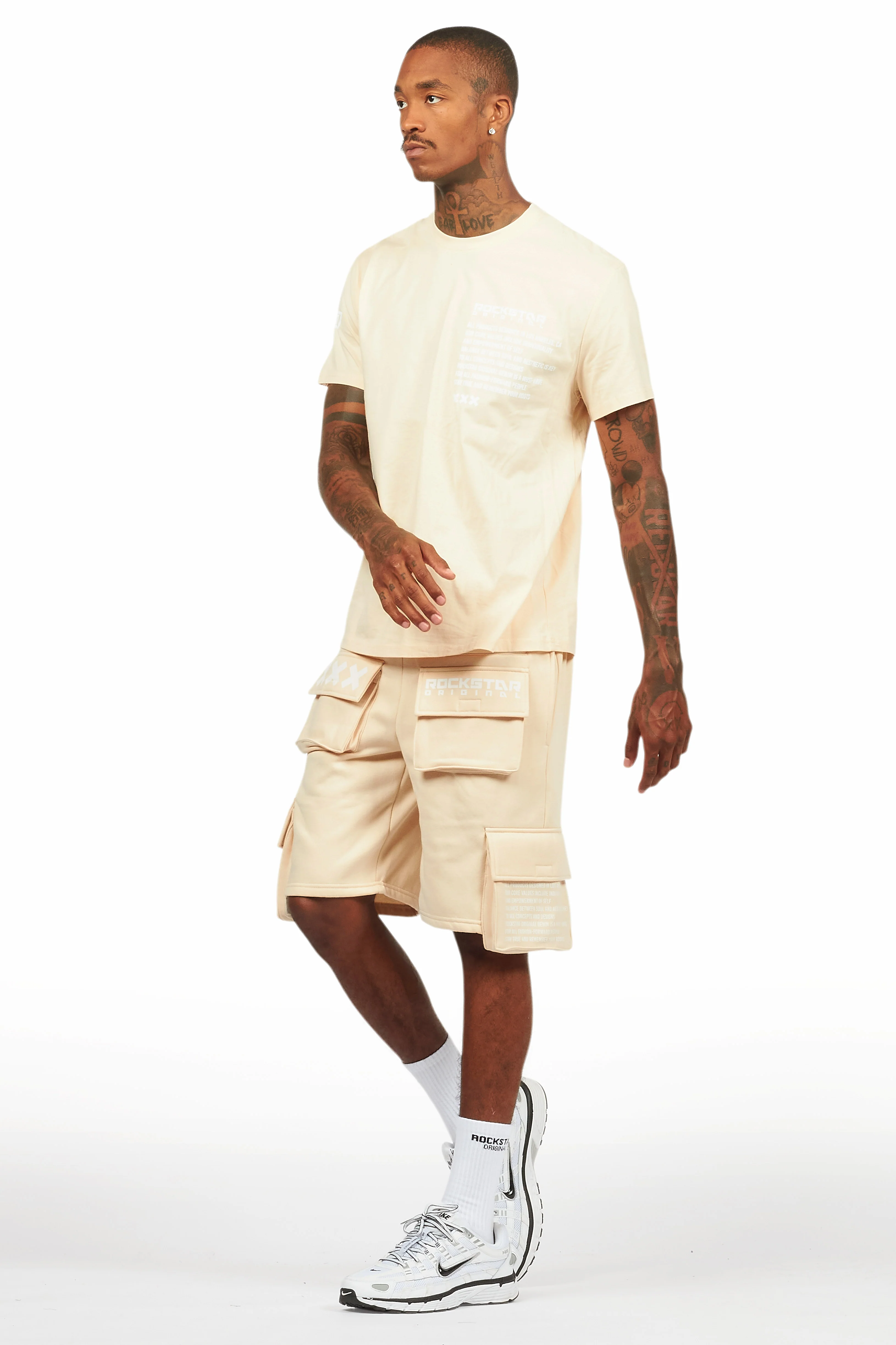 Jash Beige/White Short Set - Image 10