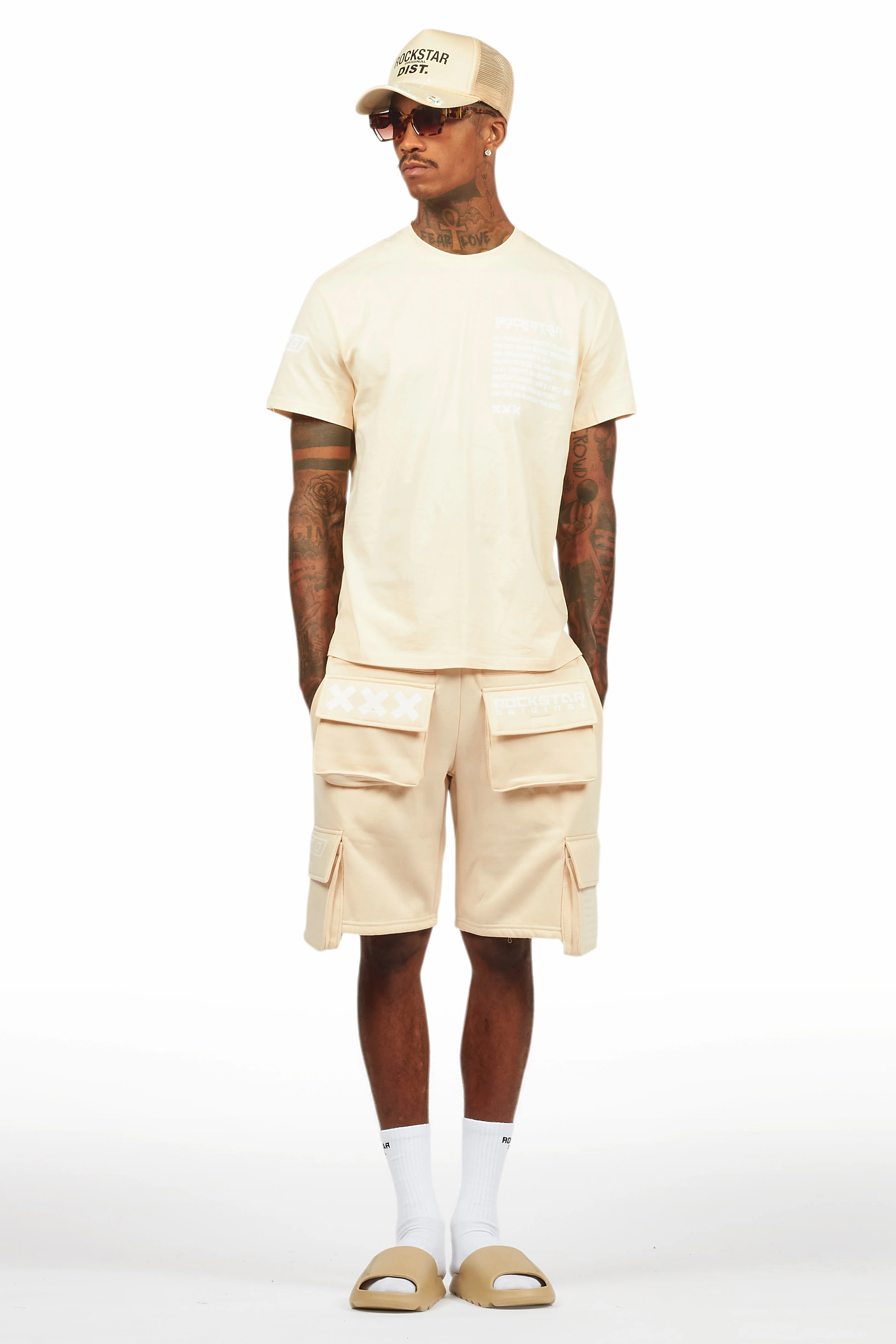 Jash Beige/White Short Set - Image 11