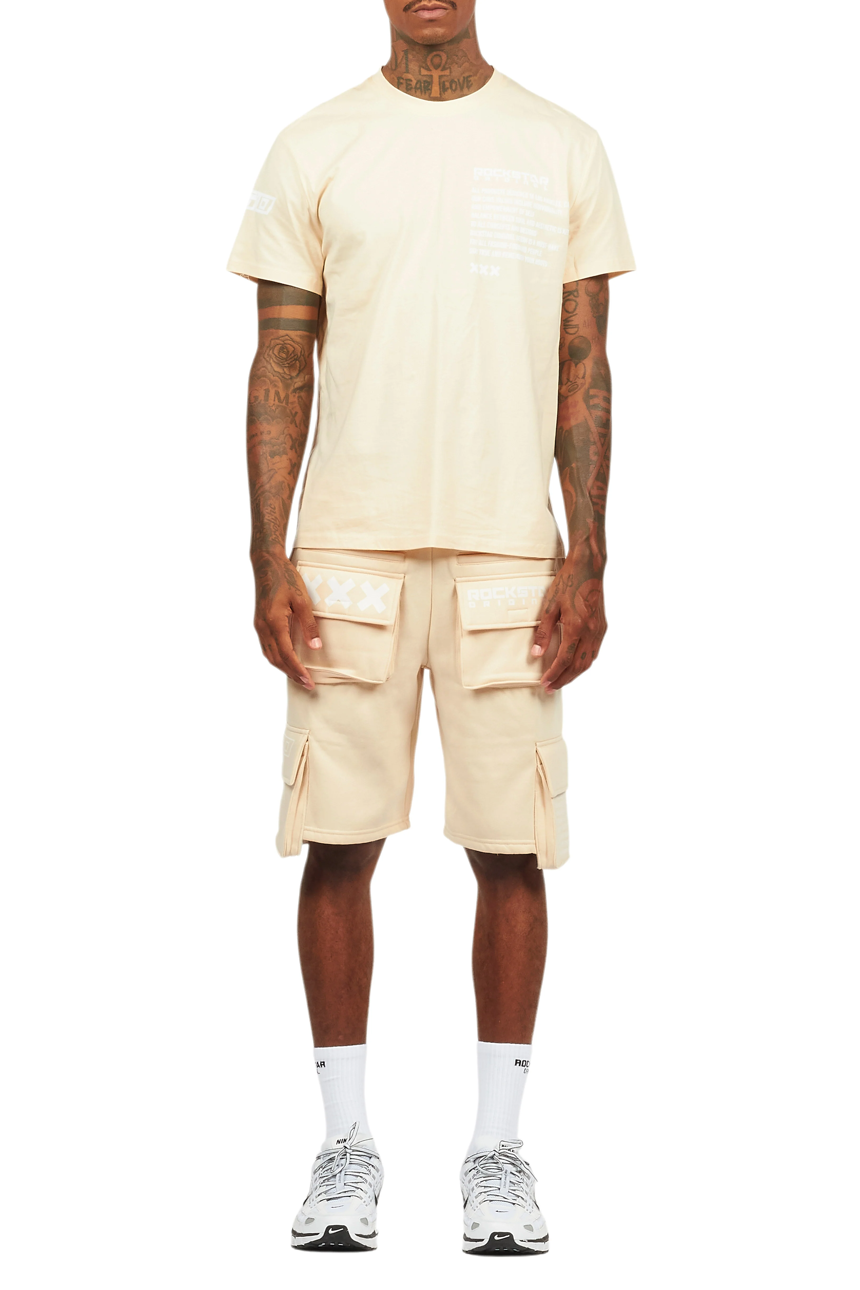 Jash Beige/White Short Set - Image 14