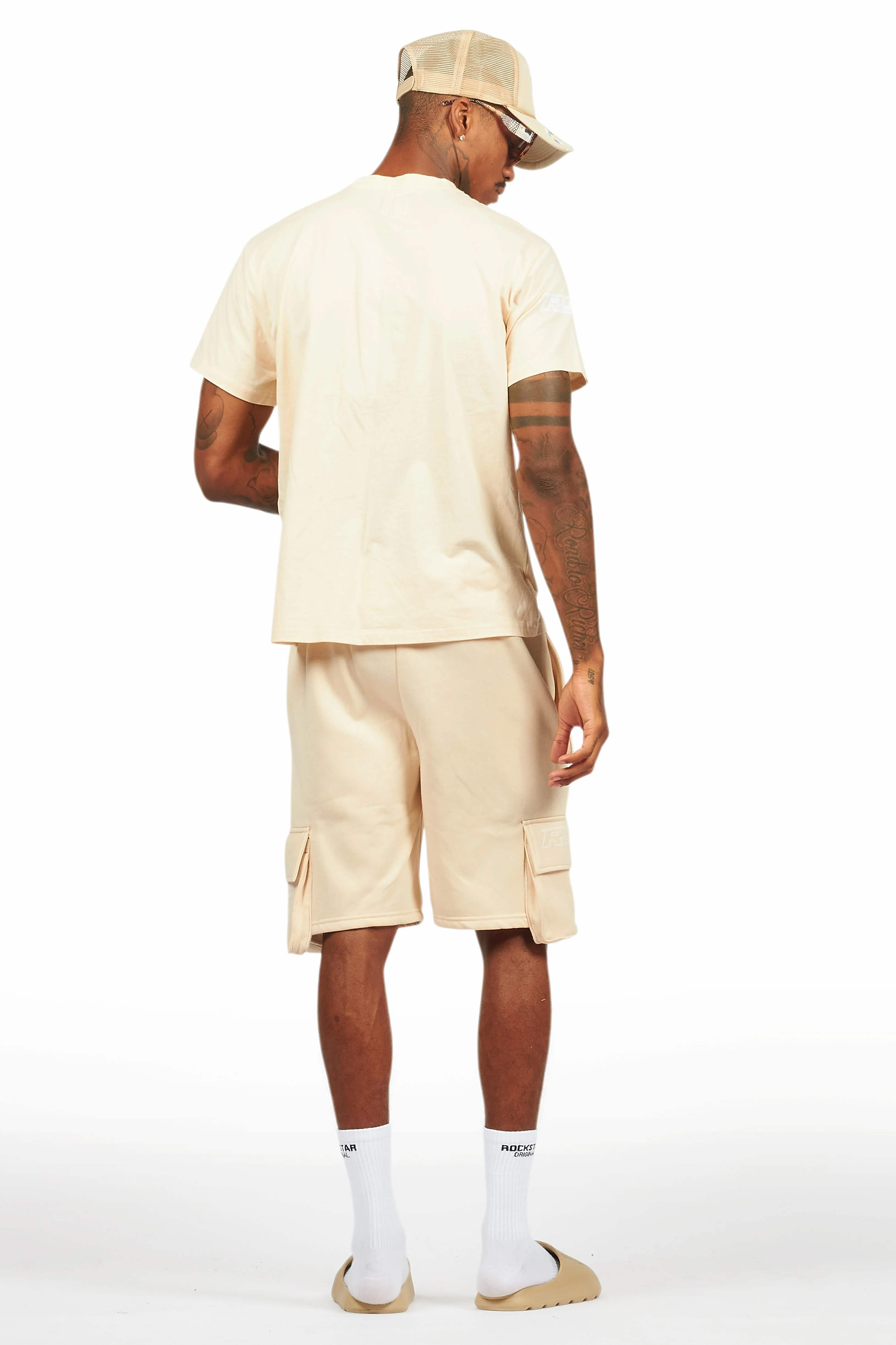 Jash Beige/White Short Set - Image 4