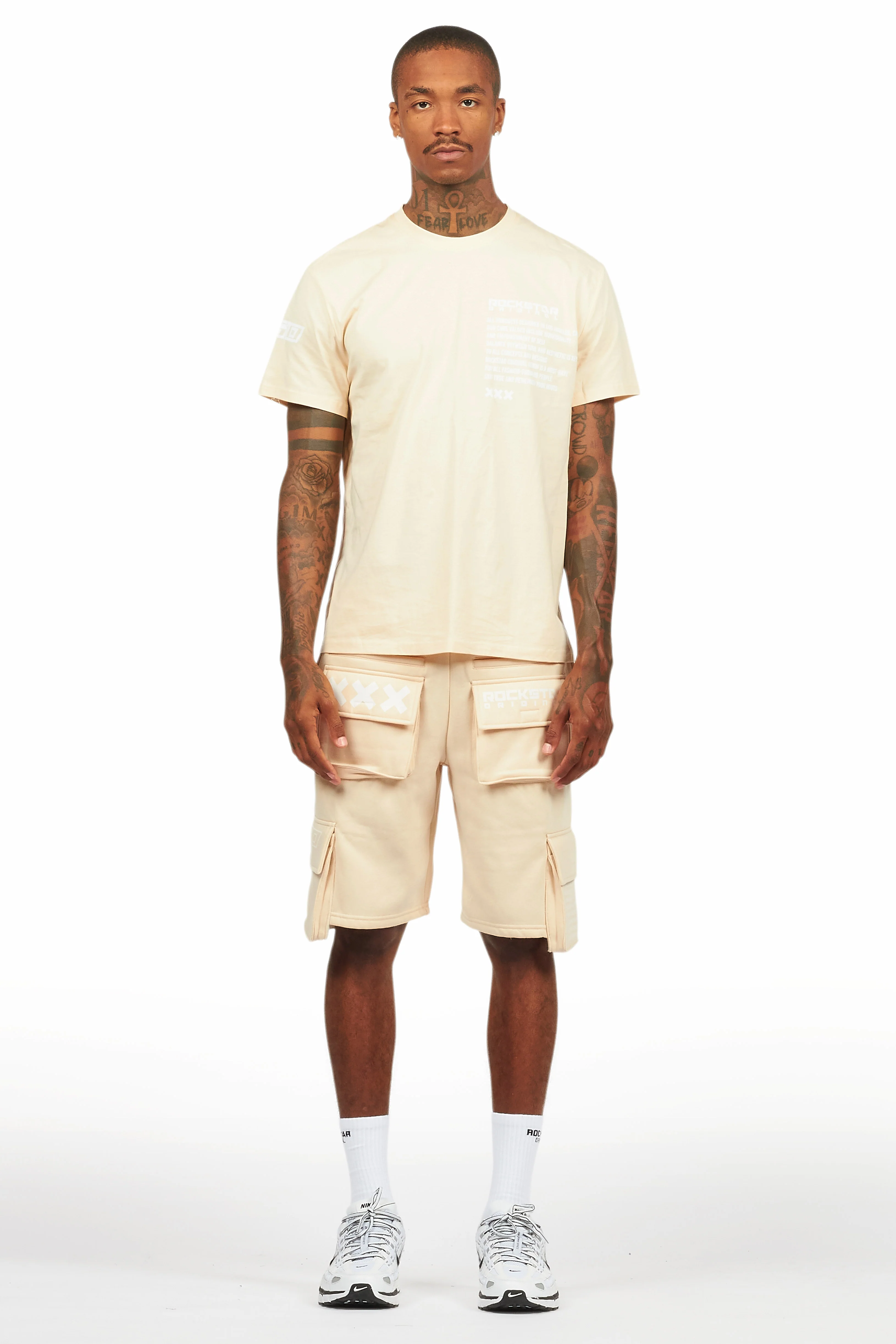 Jash Beige/White Short Set - Image 5