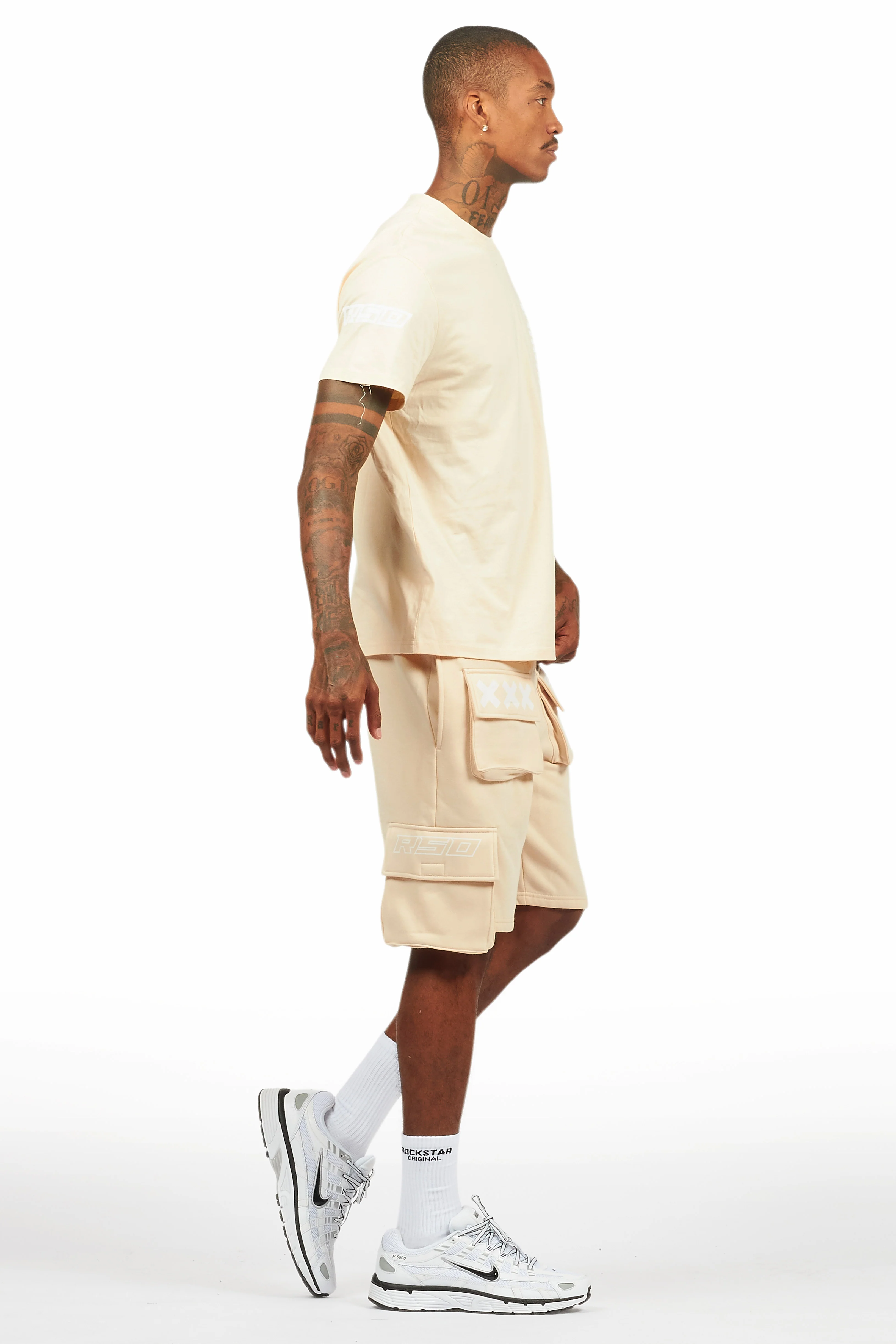 Jash Beige/White Short Set - Image 6