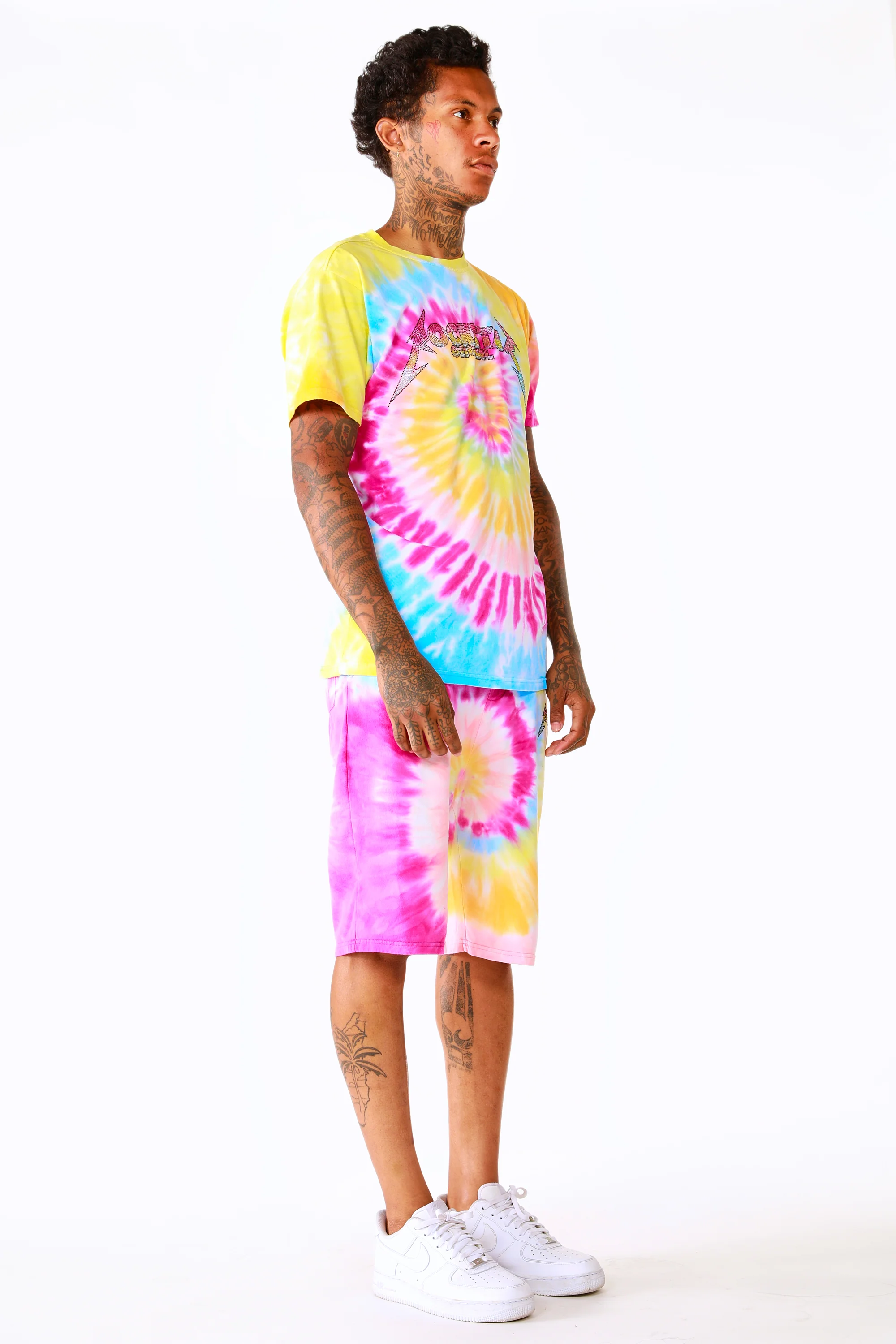 Kyler Tie Dye Short Set-Org/Pink - Image 17