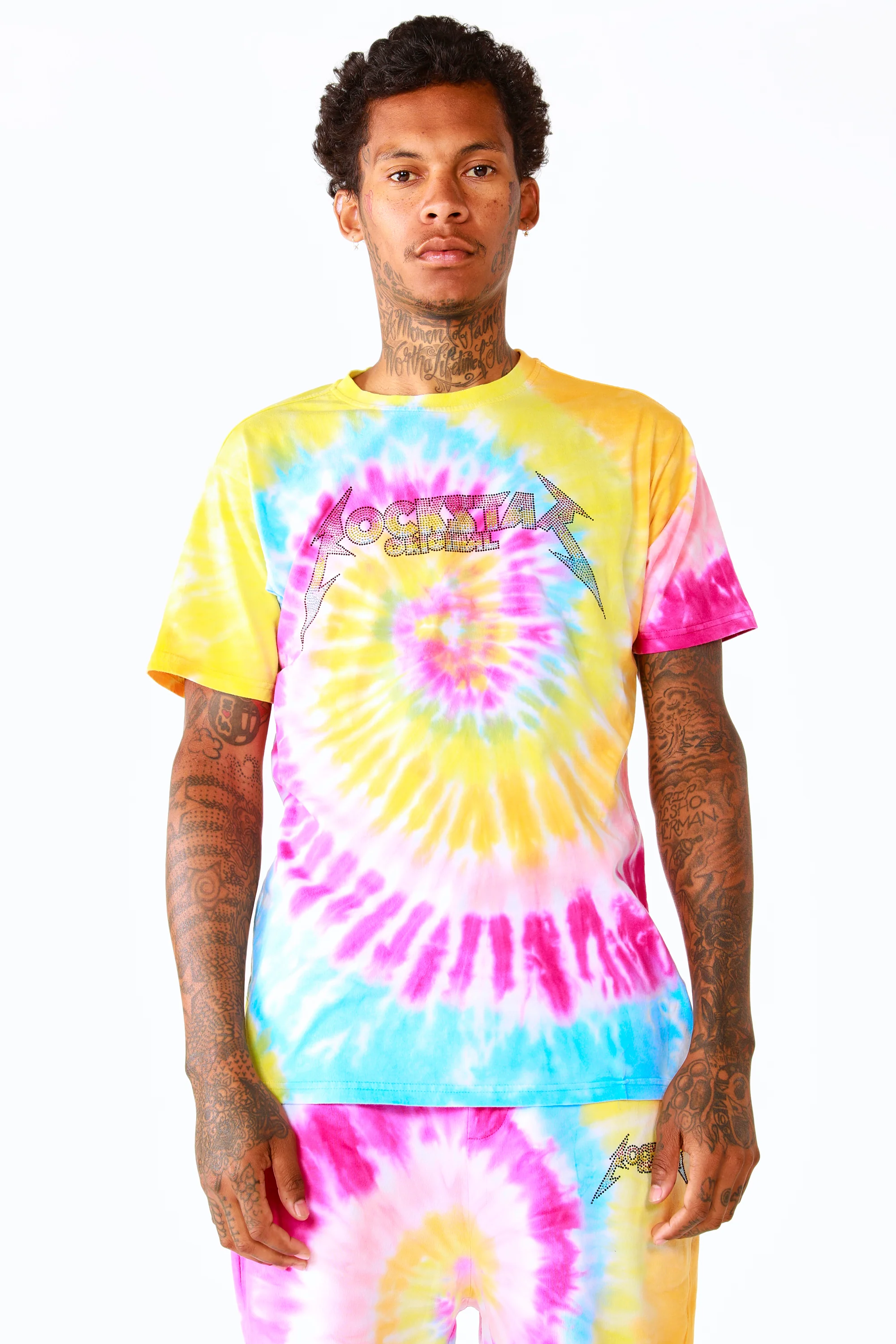 Kyler Tie Dye Short Set-Org/Pink - Image 4