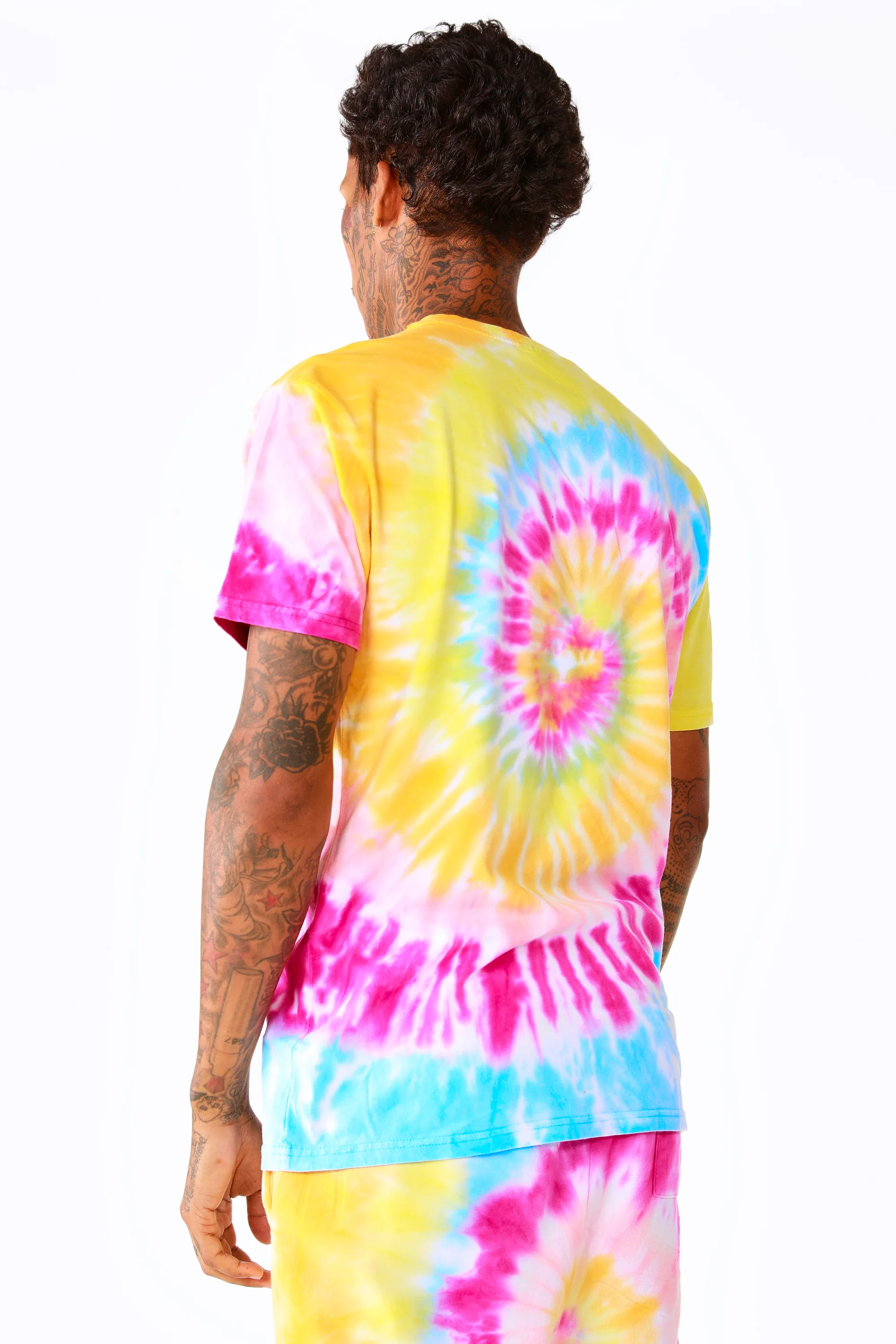Kyler Tie Dye Short Set-Org/Pink - Image 5