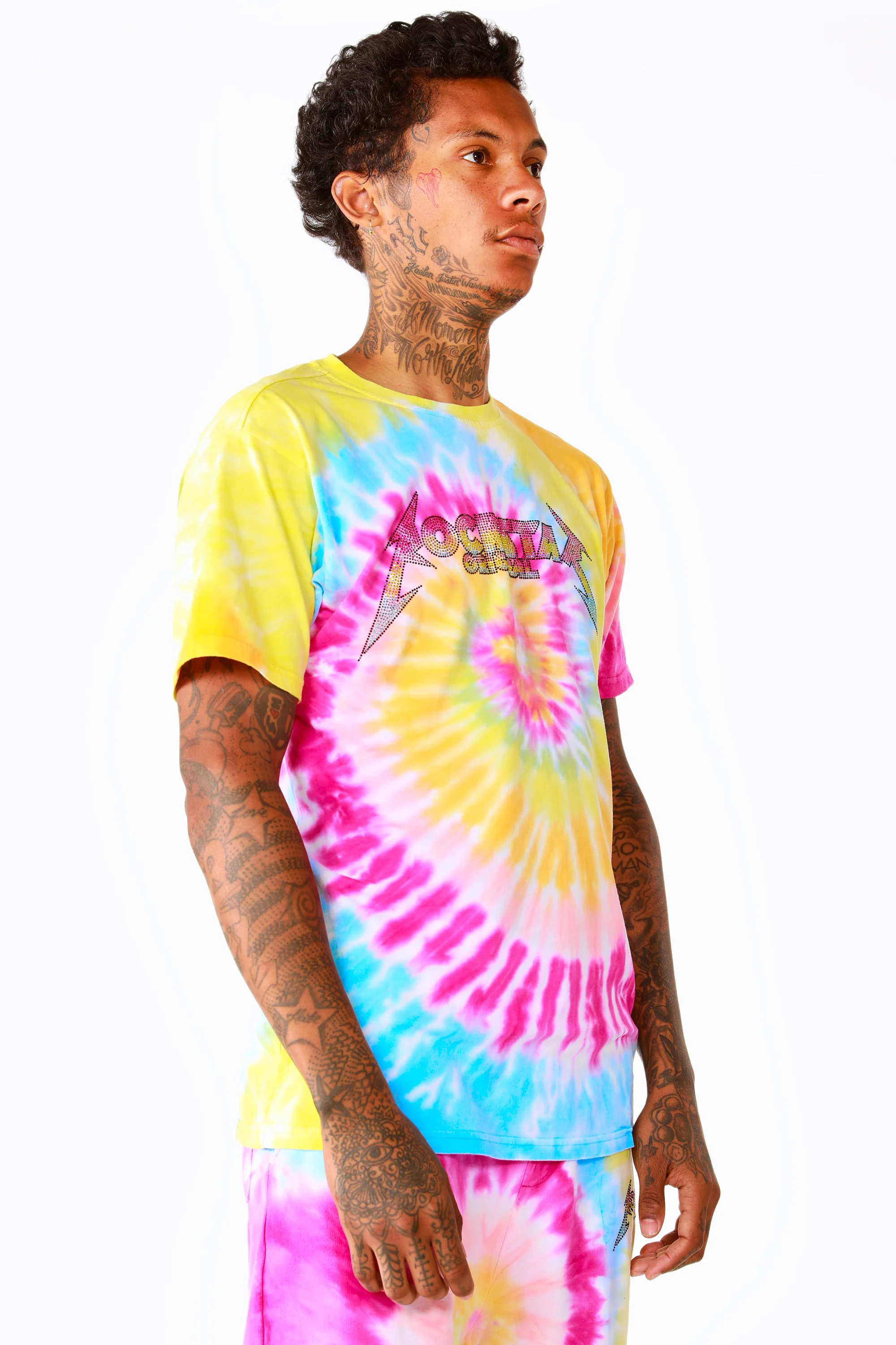 Kyler Tie Dye Short Set-Org/Pink - Image 6