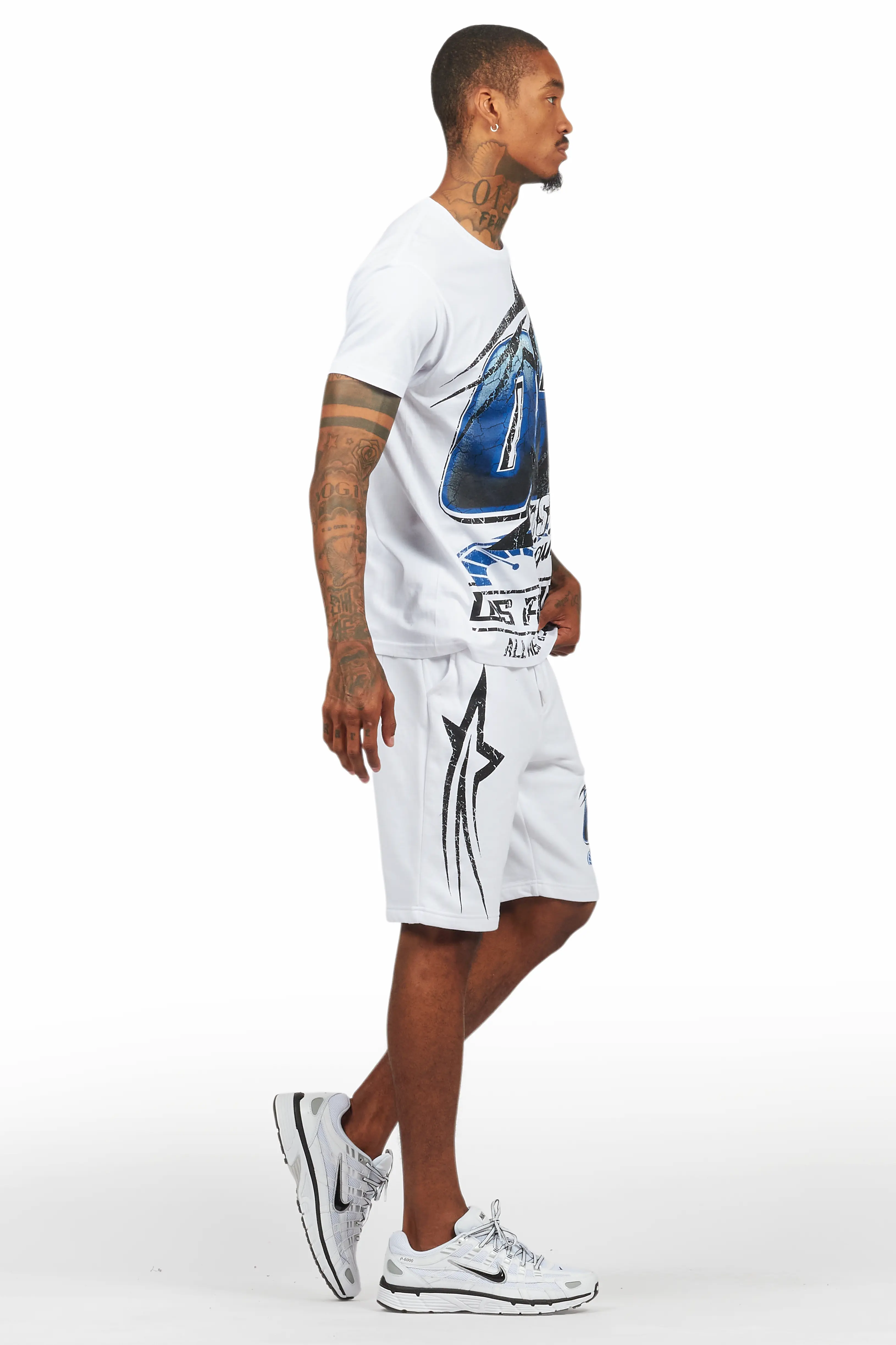 Kastell White/Blue T-Shirt Short Set - Image 3