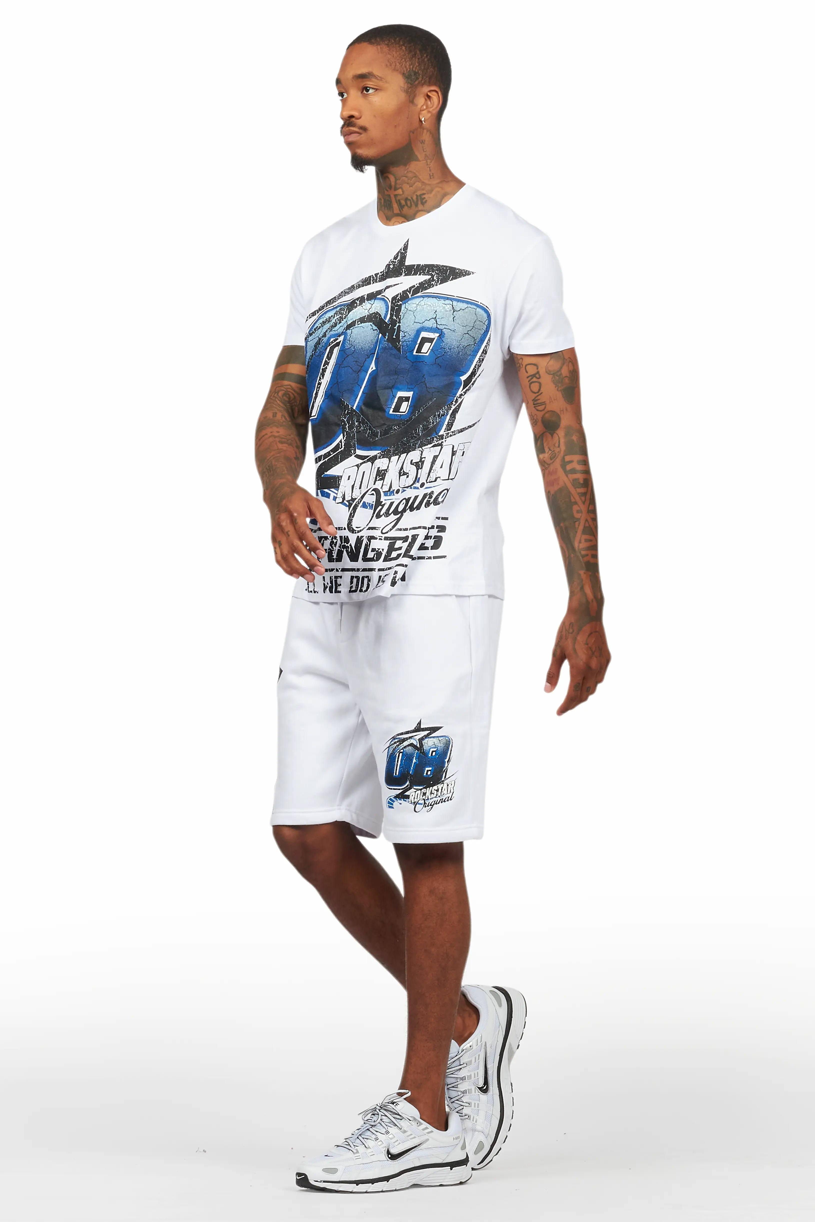 Kastell White/Blue T-Shirt Short Set - Image 5