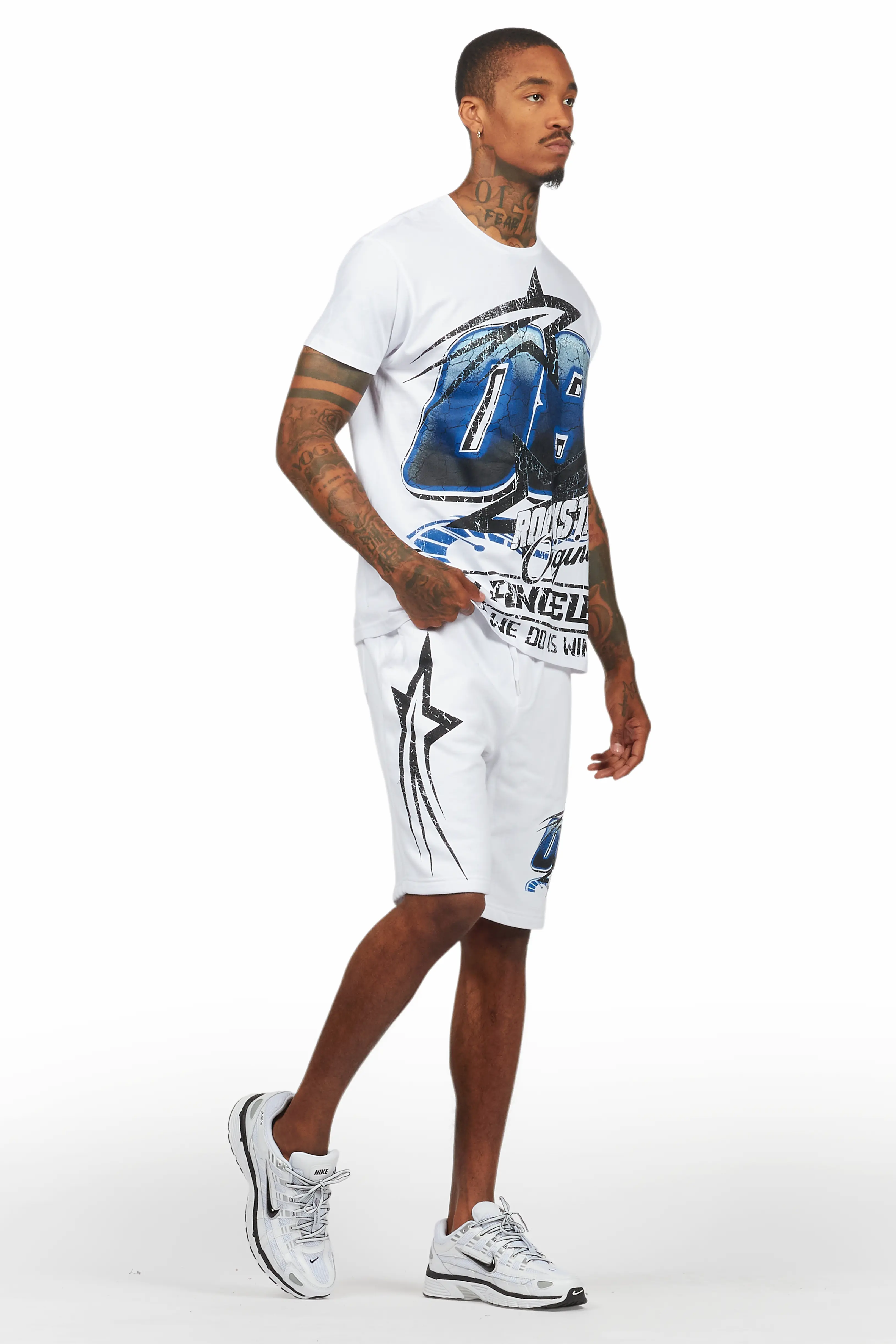Kastell White/Blue T-Shirt Short Set - Image 6