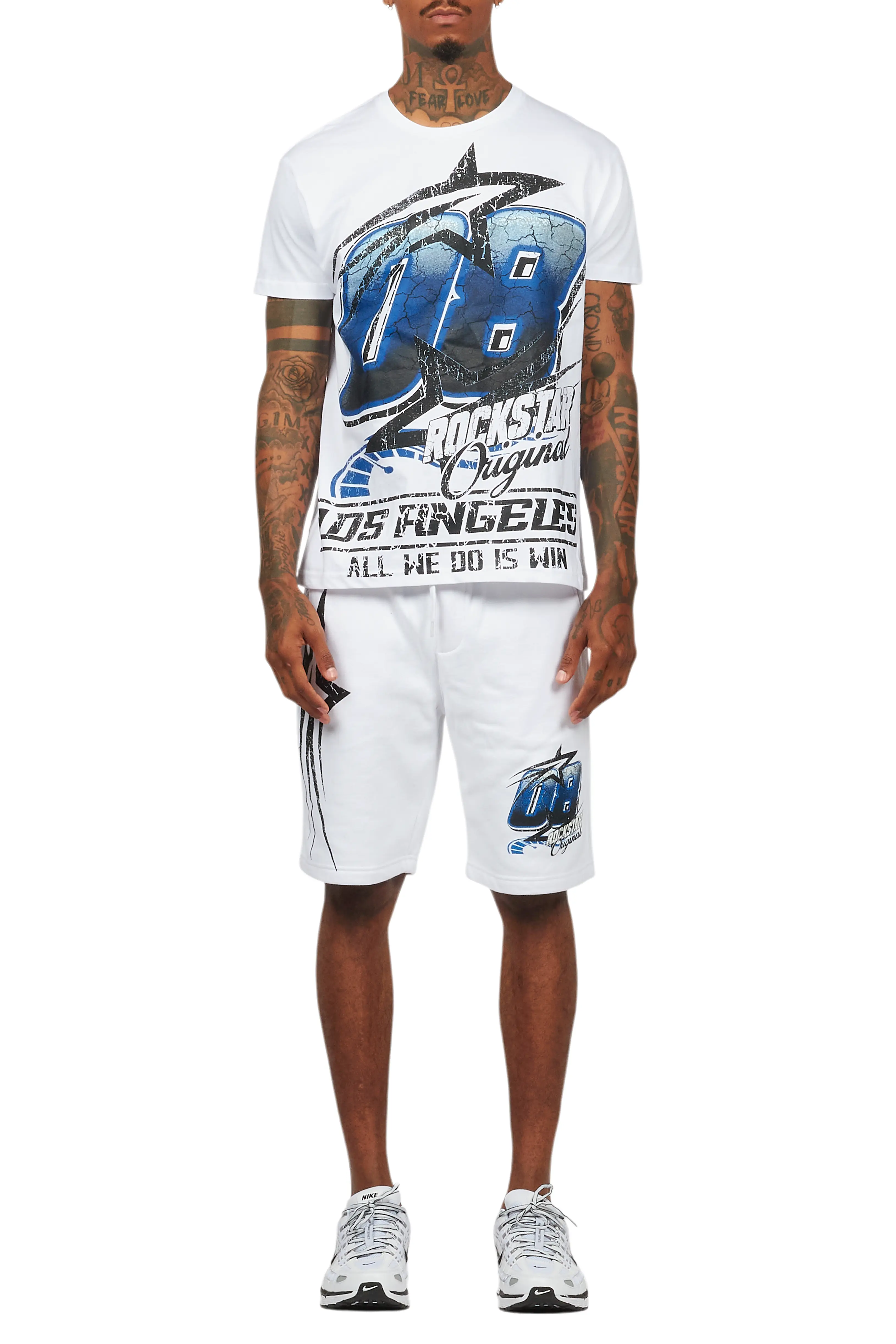 Kastell White/Blue T-Shirt Short Set - Image 9