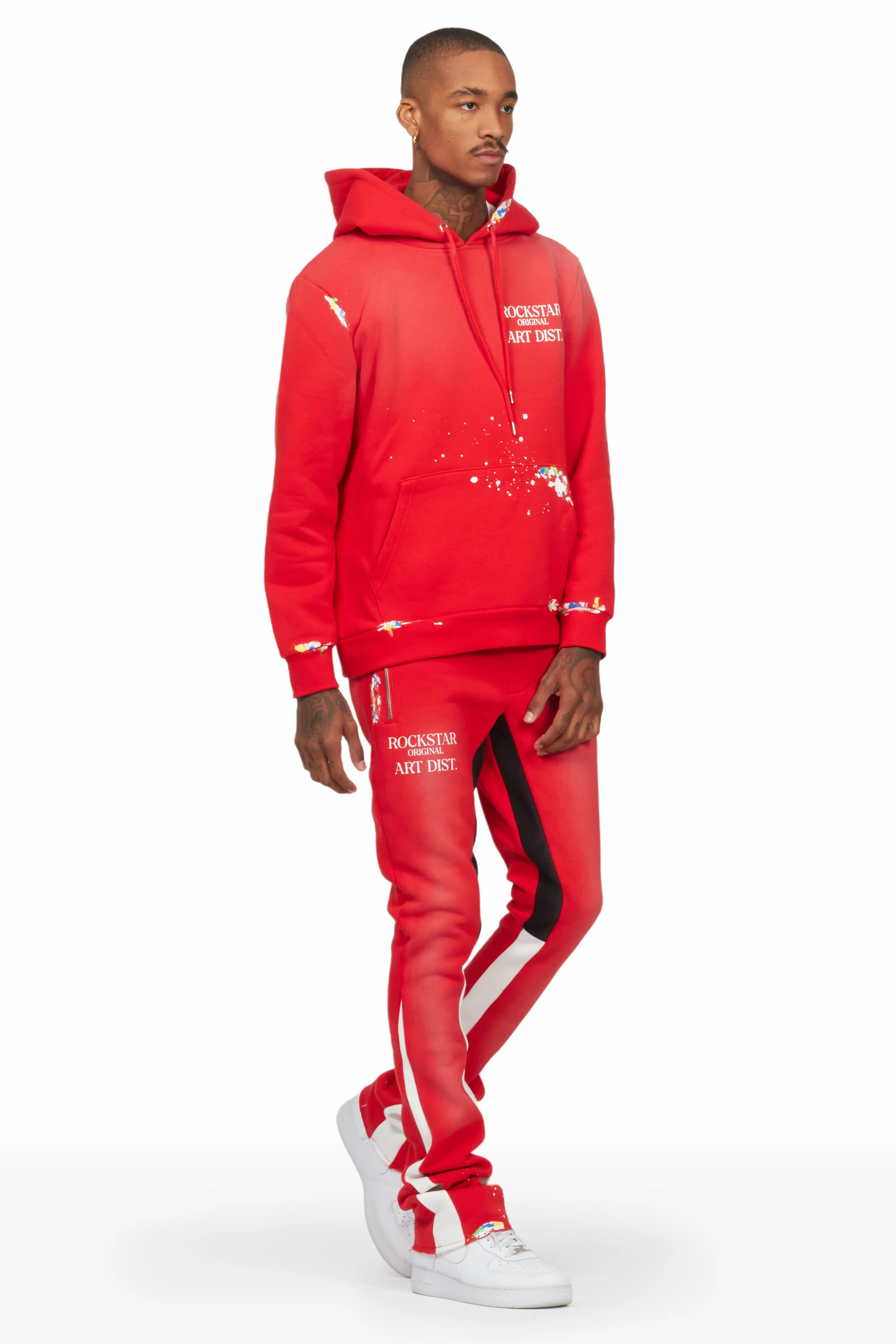 Rockstar Art Dist. Red Hoodie/Stacked Flare Set - Image 3