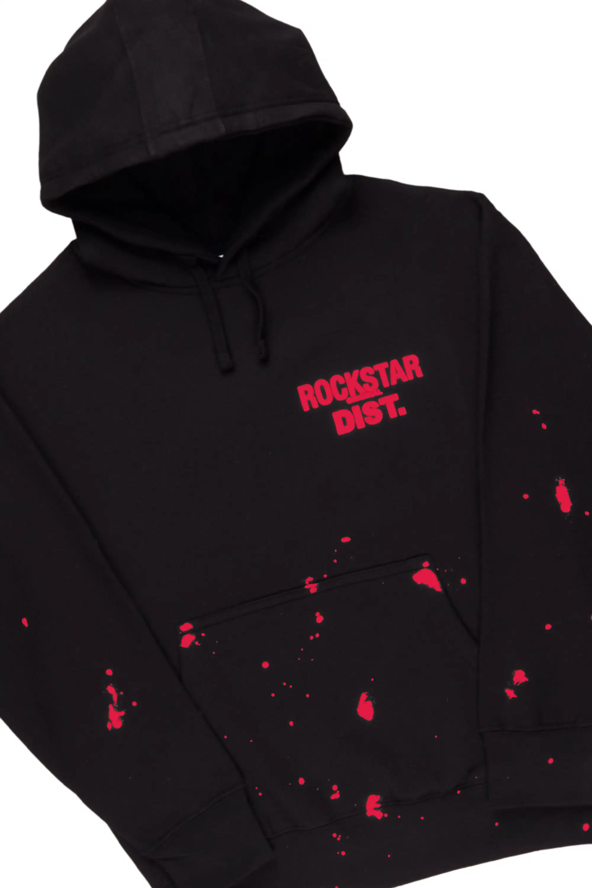 Raffer Black/Red Hoodie/Stacked Flare Pant Set - Image 6