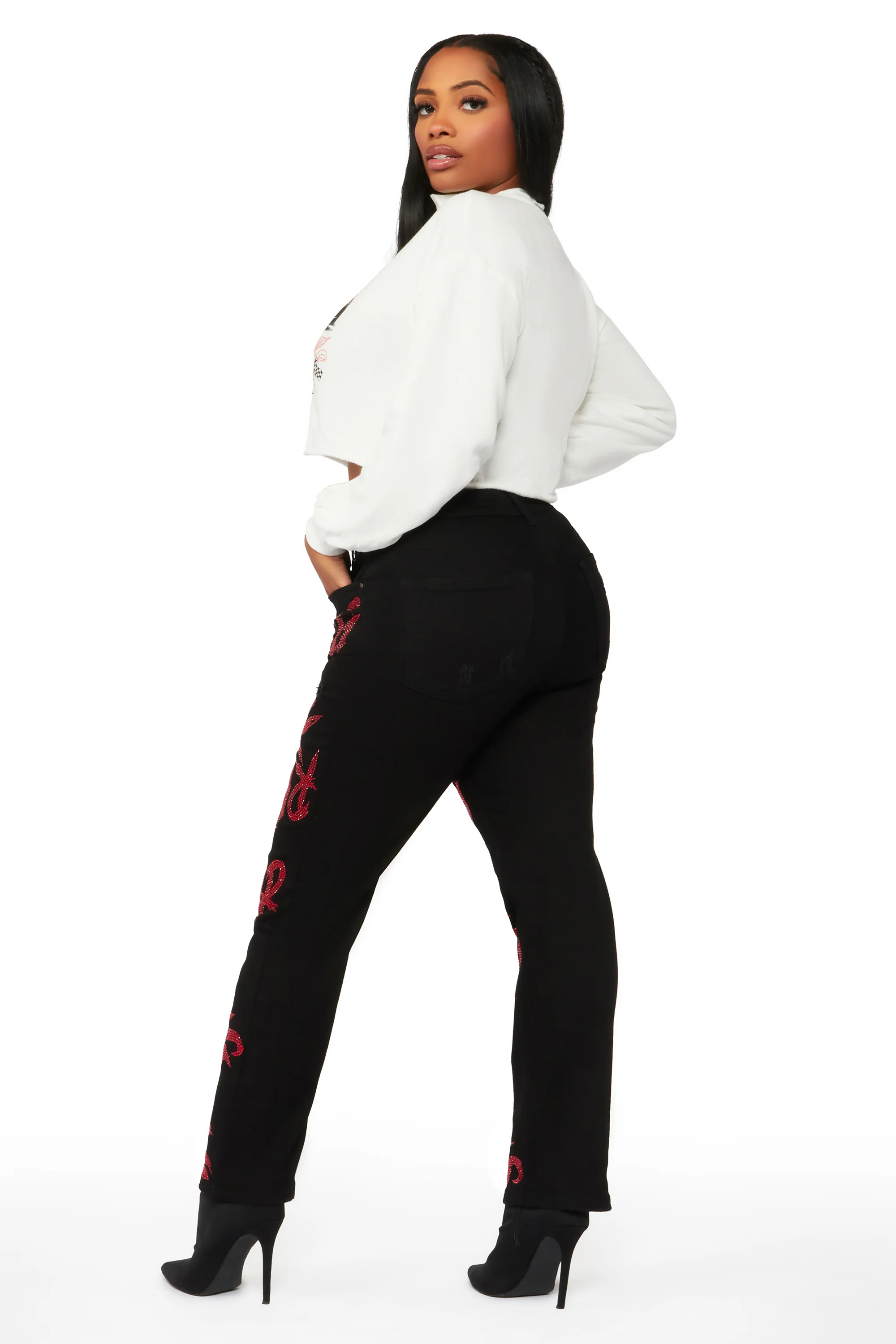 Sound The Alarm Black Wide Leg Jean - Image 4