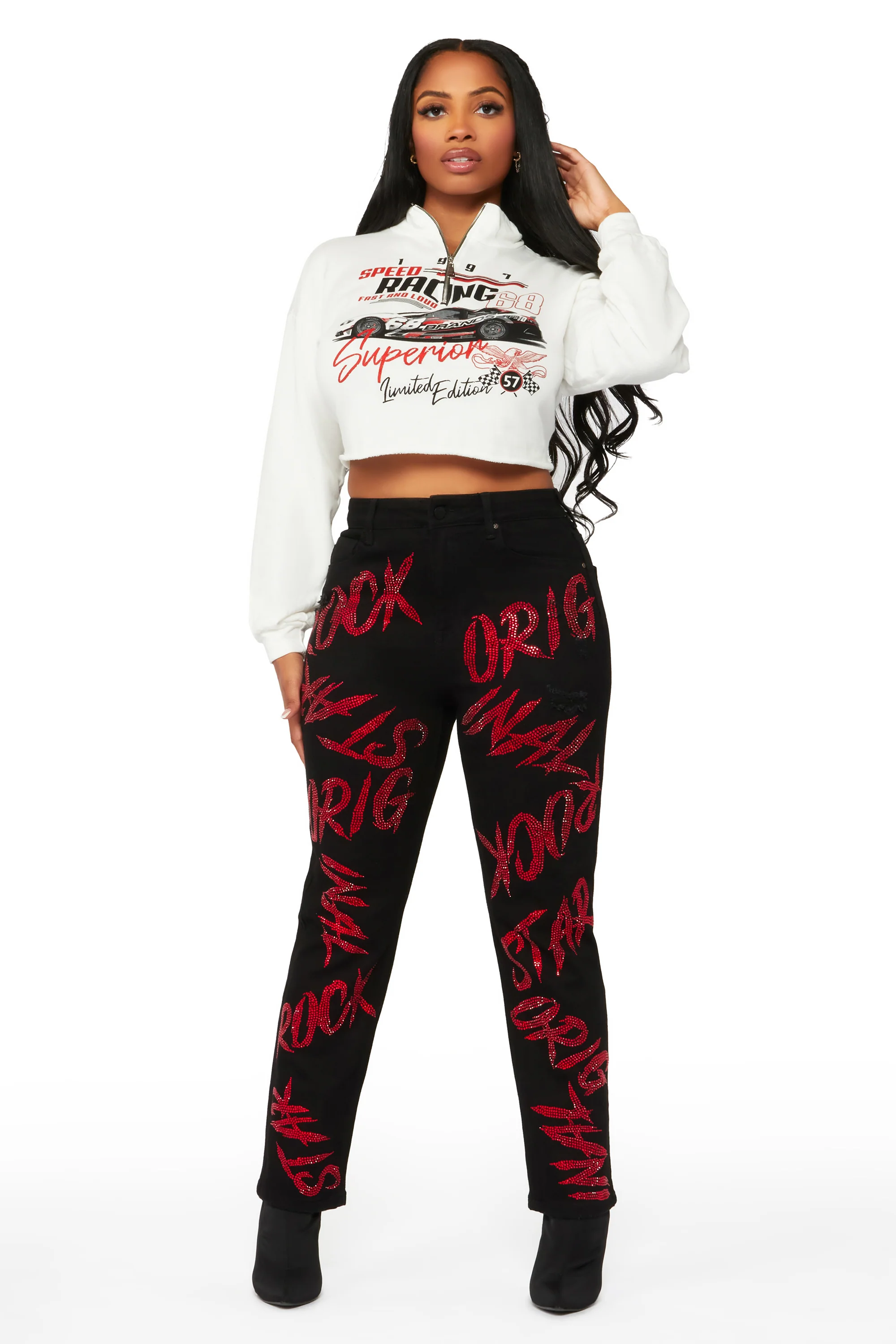 Sound The Alarm Black Wide Leg Jean - Image 5