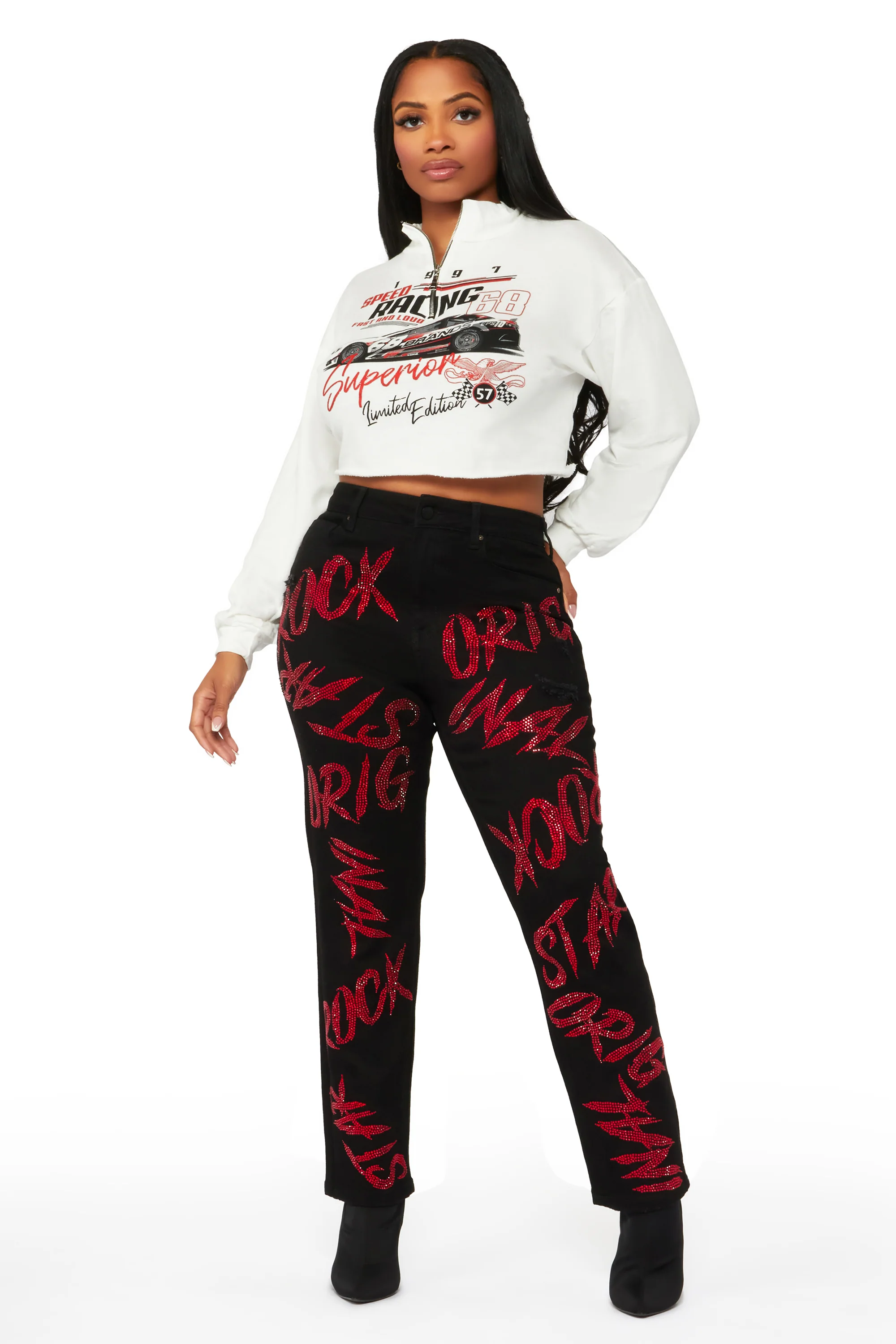Sound The Alarm Black Wide Leg Jean - Image 6